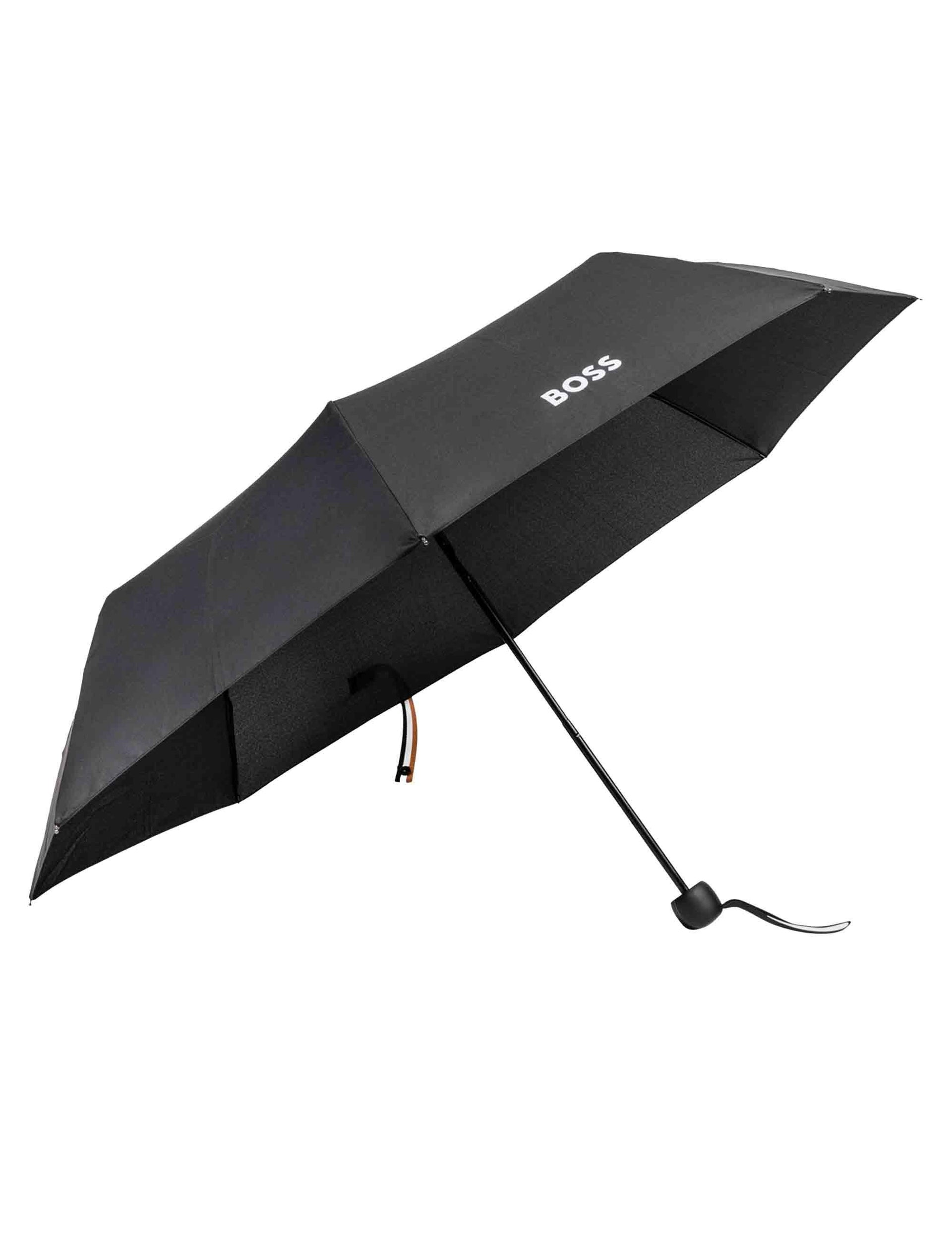 Ombrelli tascabili neri con monogramma e custodia HBOM00049P 001 Hugo Boss 