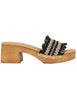 Women's Beige Woven Raffia Clogs SR9234 001