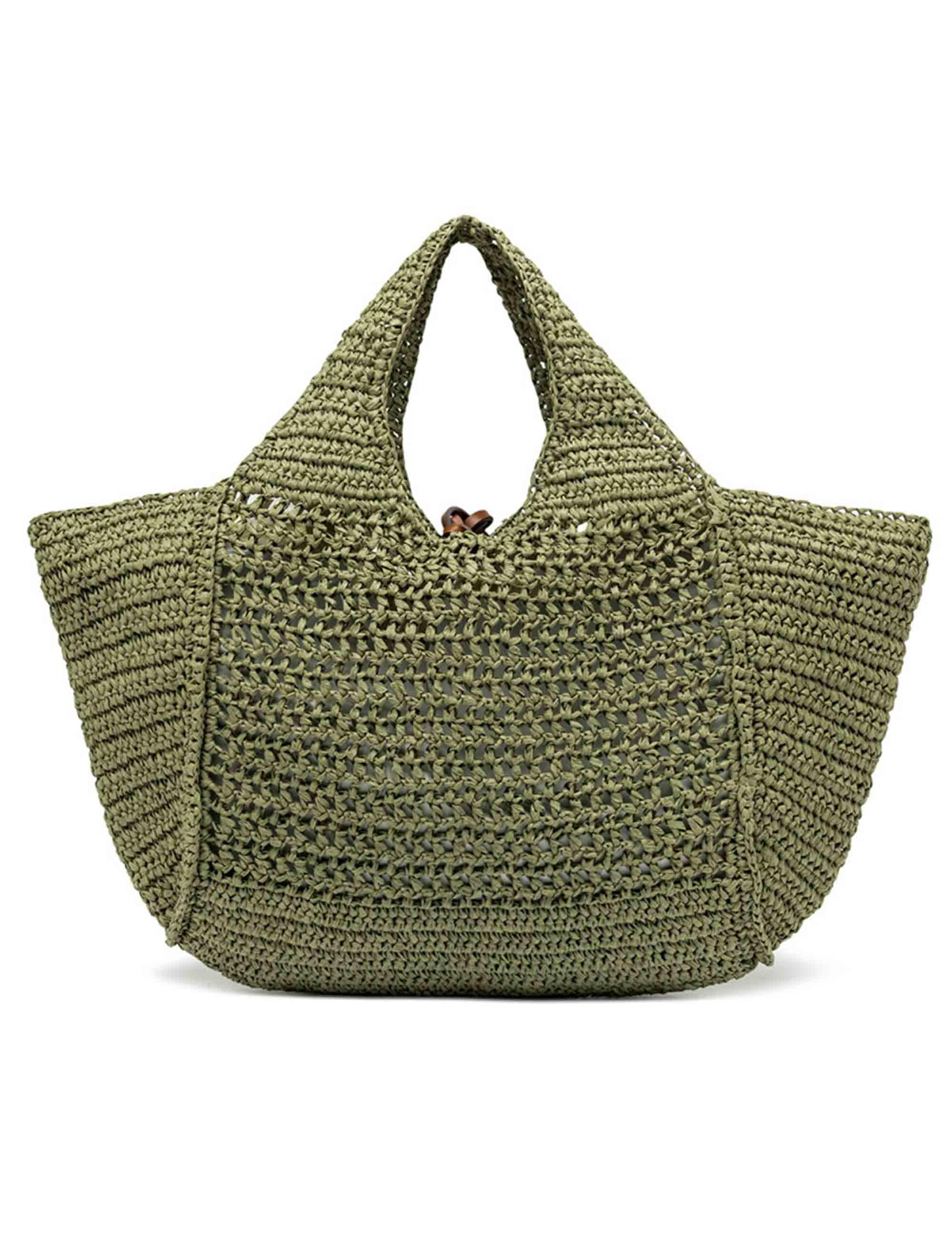 Borse donna Nefeli in rafia verde con chiusura cordoncino BS11953 COMM STR-CRCH 11730 Gianni Chiarini 
