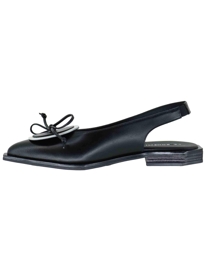 Slingback donna in pelle nera con tacco basso P14 1 Le Bohemien 