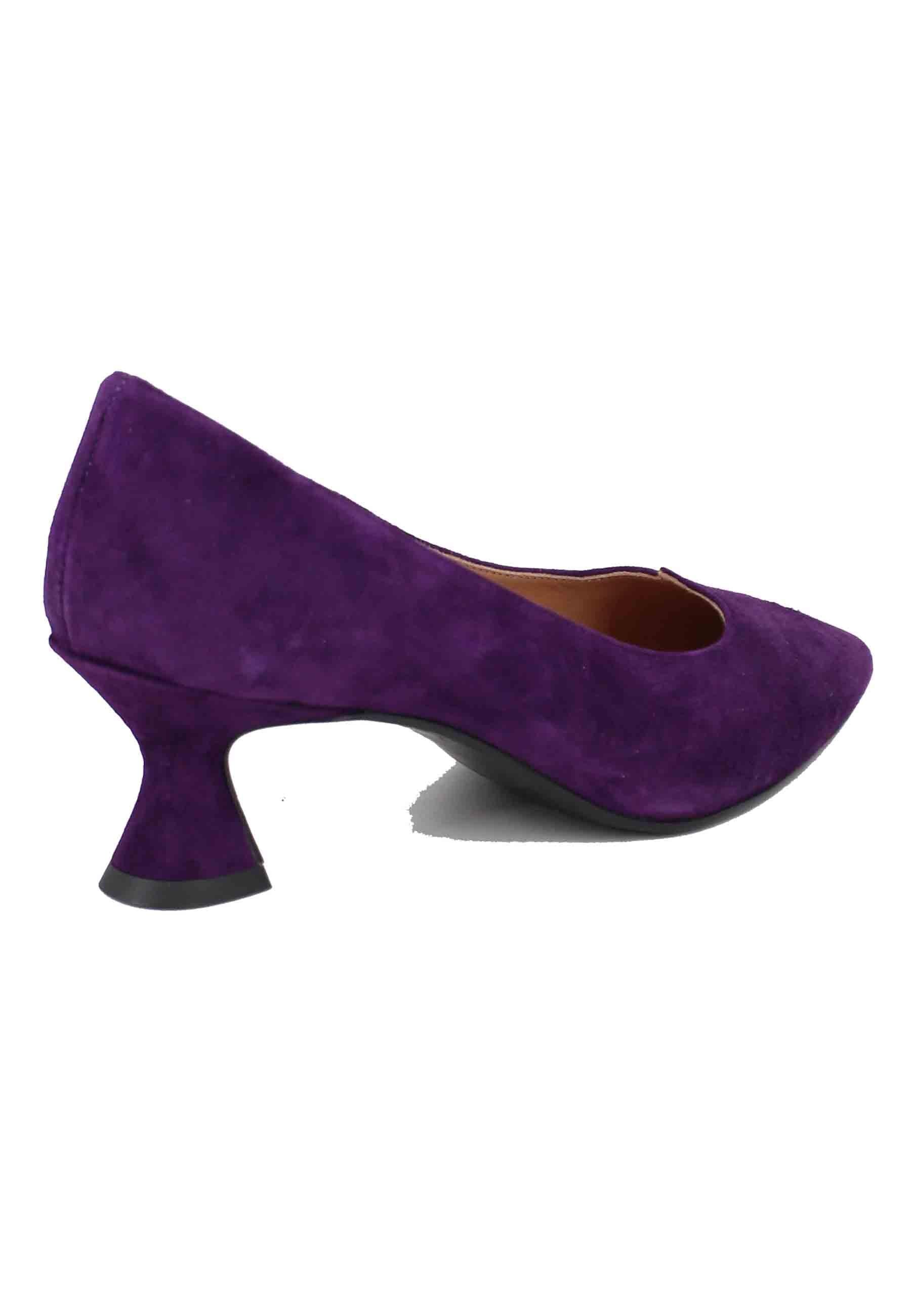 Decollete donna in camoscio viola con scollo a cuore SPK2103 037 Spatarella 