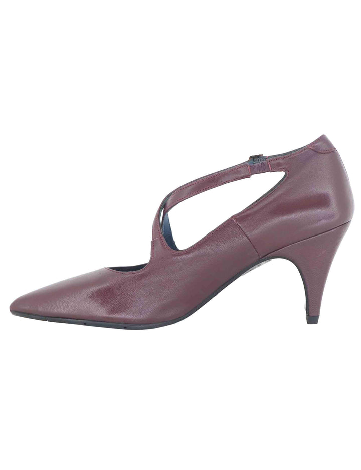 Decollete donna in pelle bordeaux con doppio cinturino e tacco alto SP2311 016 Spatarella 