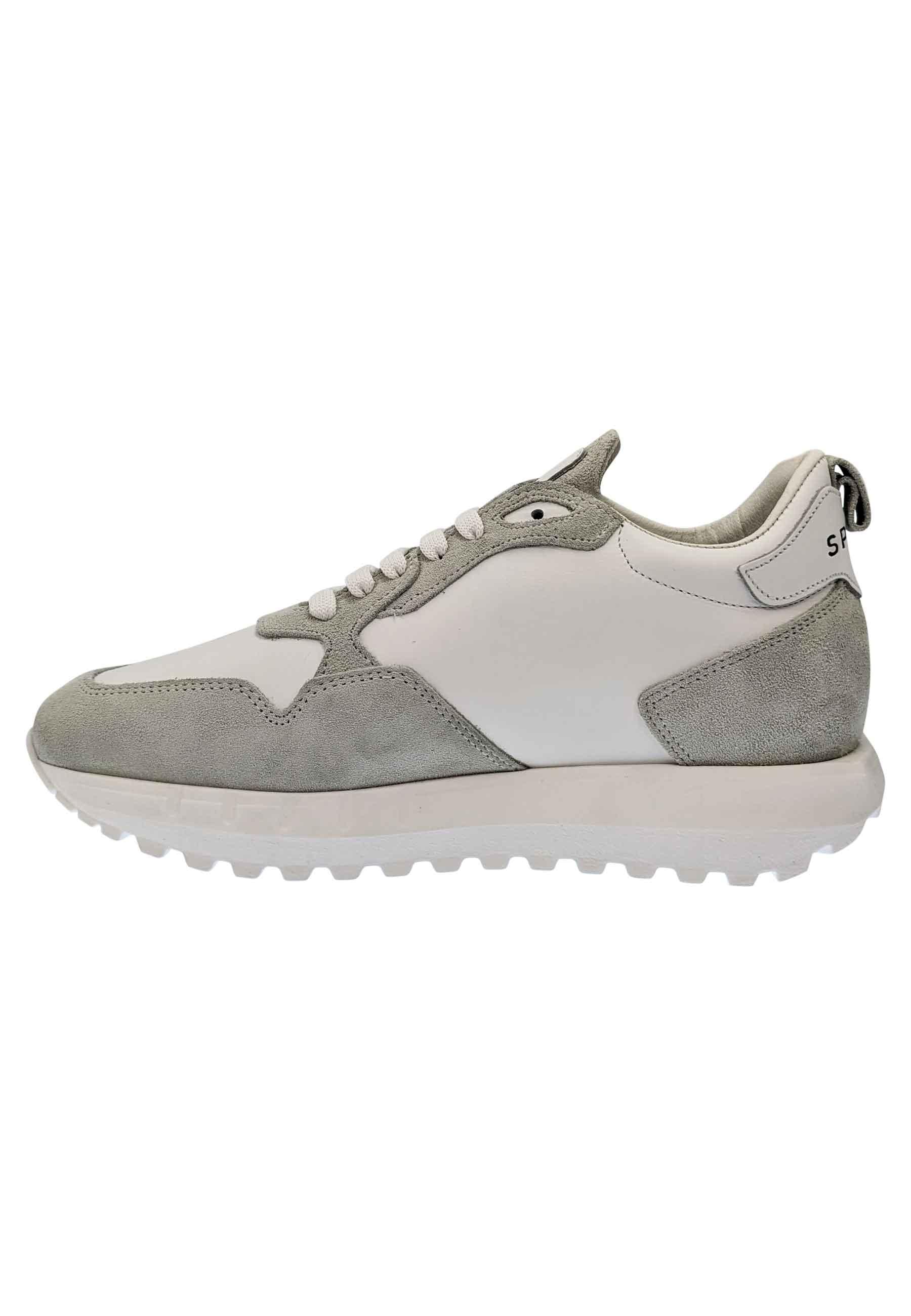 Sneakers uomo in pelle e tessuto off white con fondo alto in gomma SPK25 100 Spark for Spatarella 