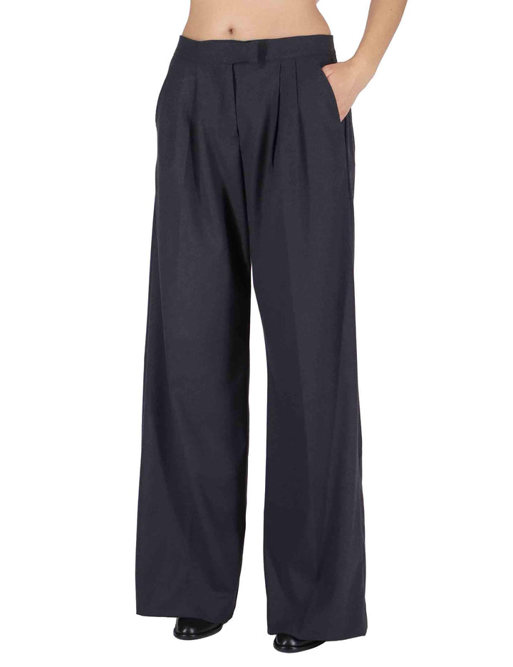 Pantaloni donna in viscosa naturale grigia con pinces e gamba comoda OABPN0025-0509 9210 Justmine 