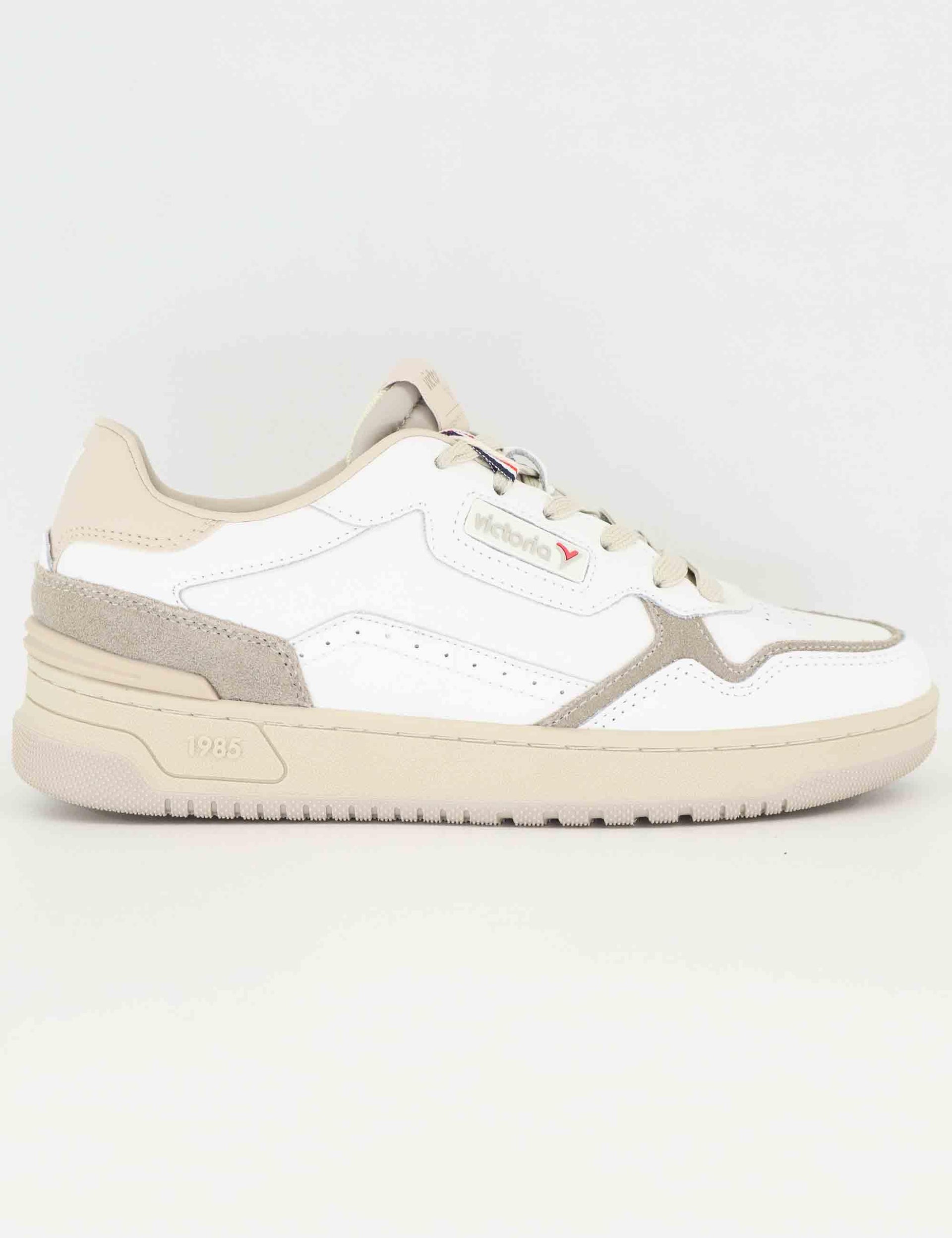 Victoria Sneakers uomo in pelle bianca e camoscio grigio 8800119 Gris Victoria 