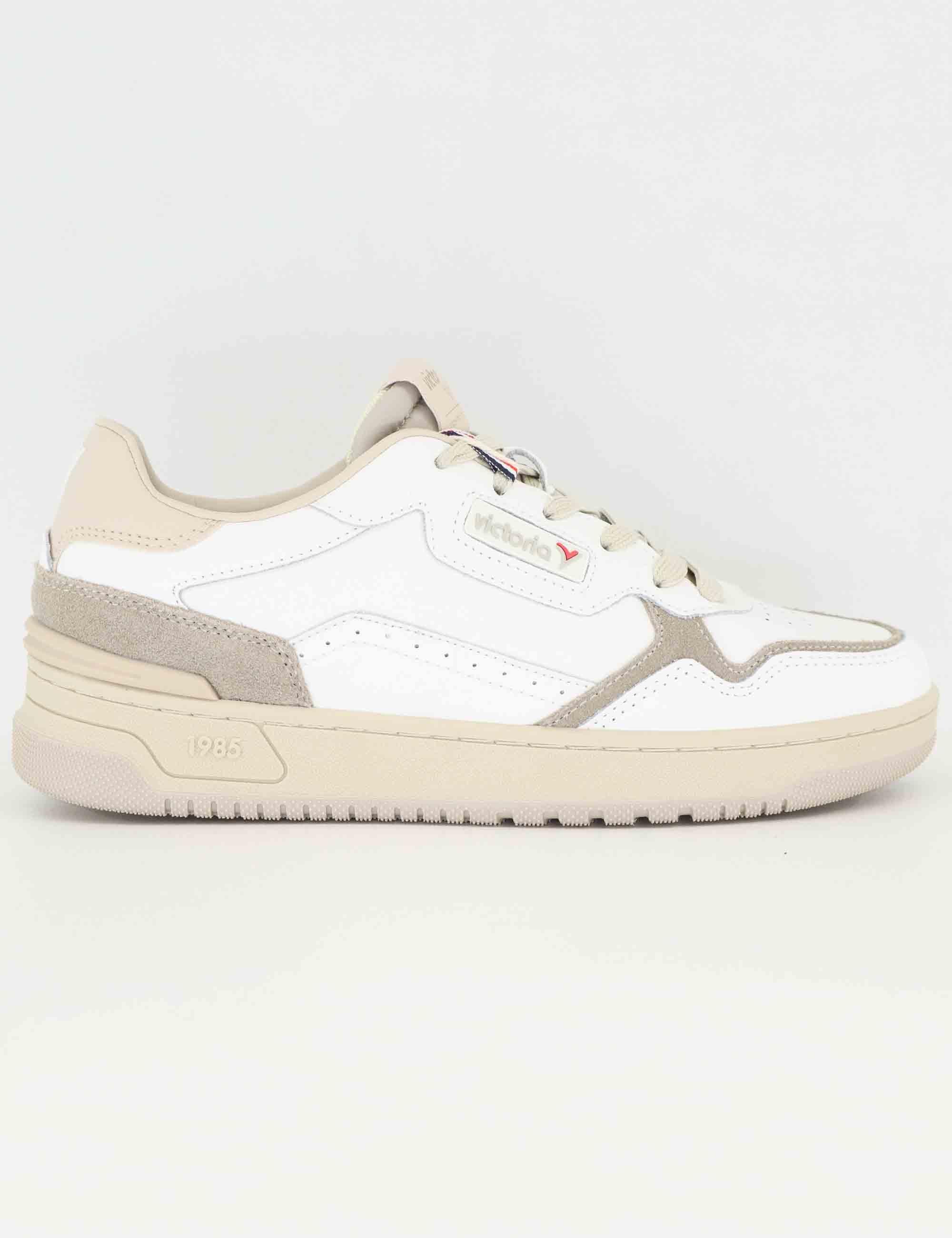 Victoria Sneakers uomo in pelle bianca e camoscio grigio 8800119 Gris Victoria 