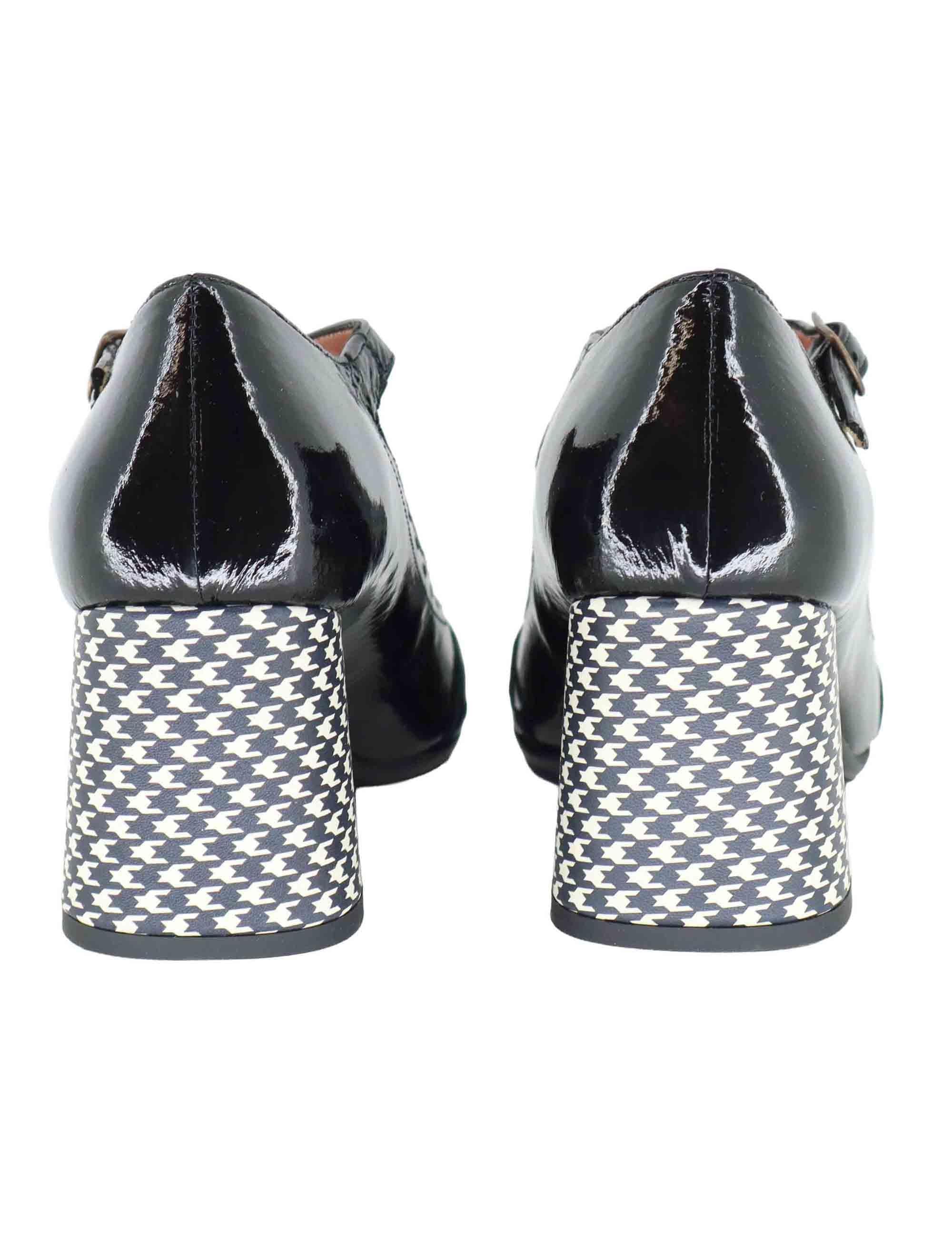 Decollete donna Mery Jane in vernice nera con impunture 5133Z 001 Les Venues 