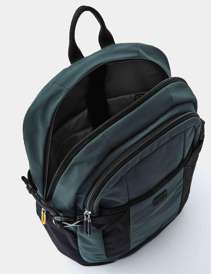 Zaini Y-Lite in tessuto nero e verde 46x32x20 cm con tasche P10OWT04 A78 Mandarina Duck 