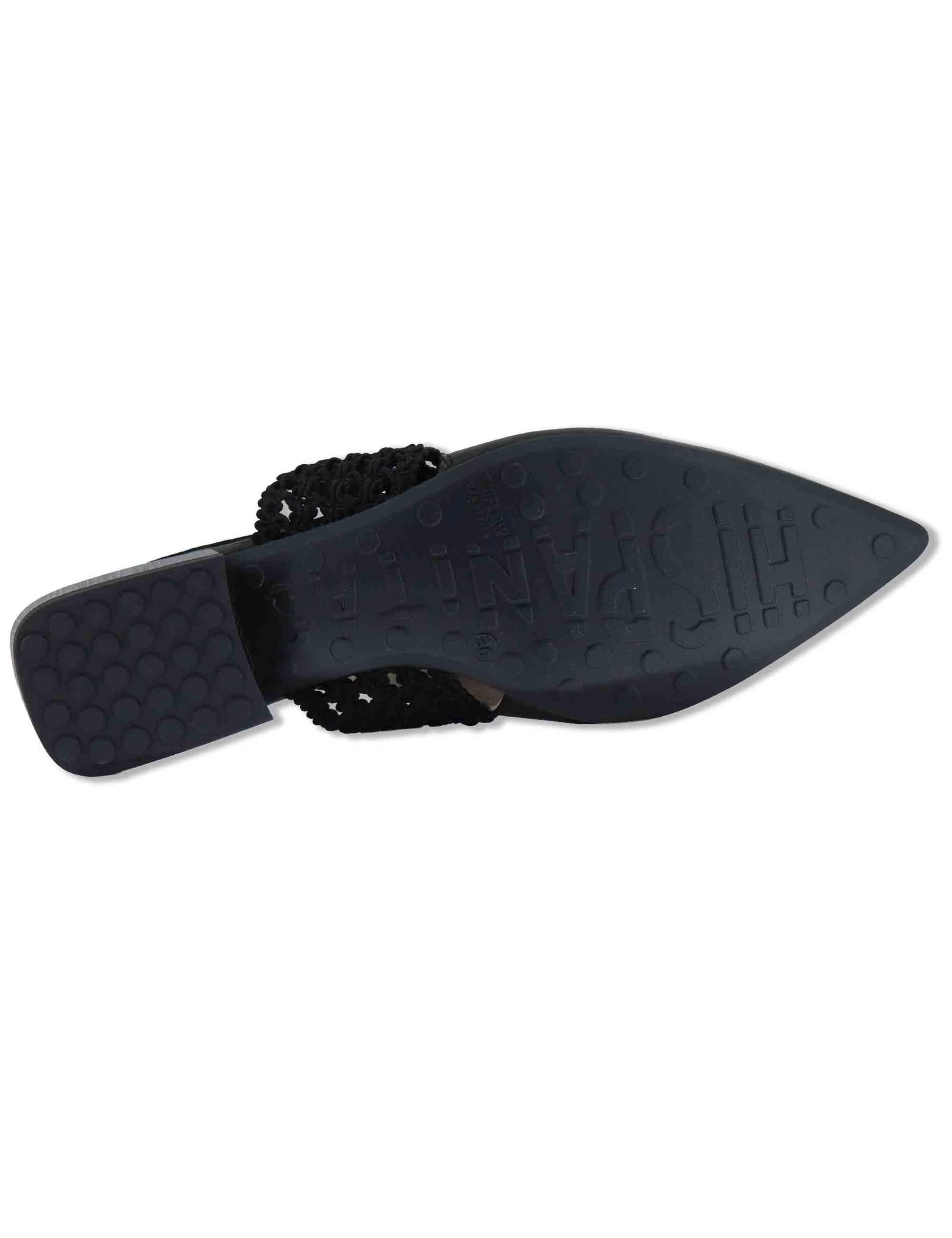 Decollete slingback donna in pelle nera con punta a punta e tacco basso HV264778 BLACK Hispanitas 