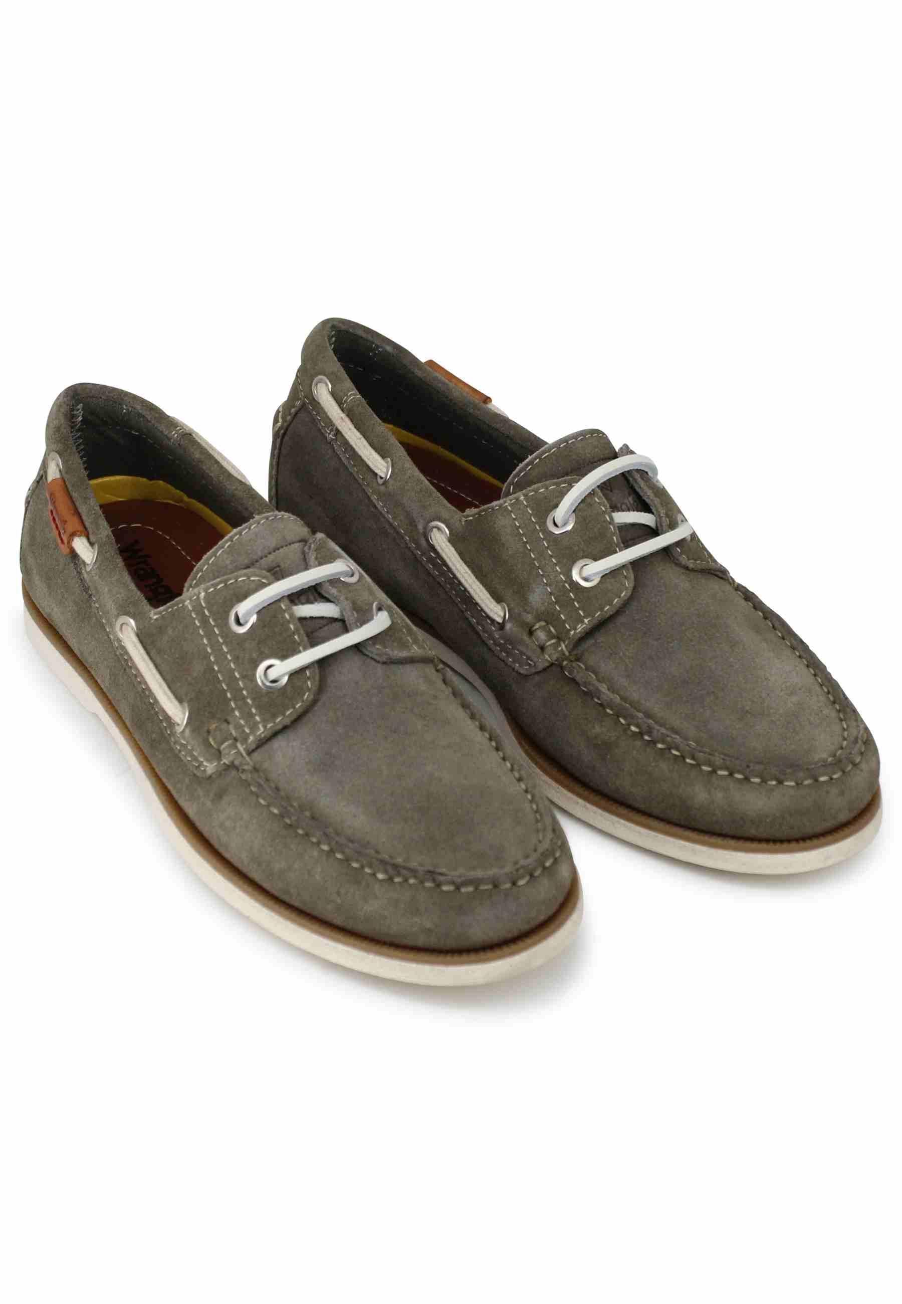 Stringate uomo Baltic in camoscio fango con lacci in cuoio e suola in gomma WM31011A 105 Wrangler 