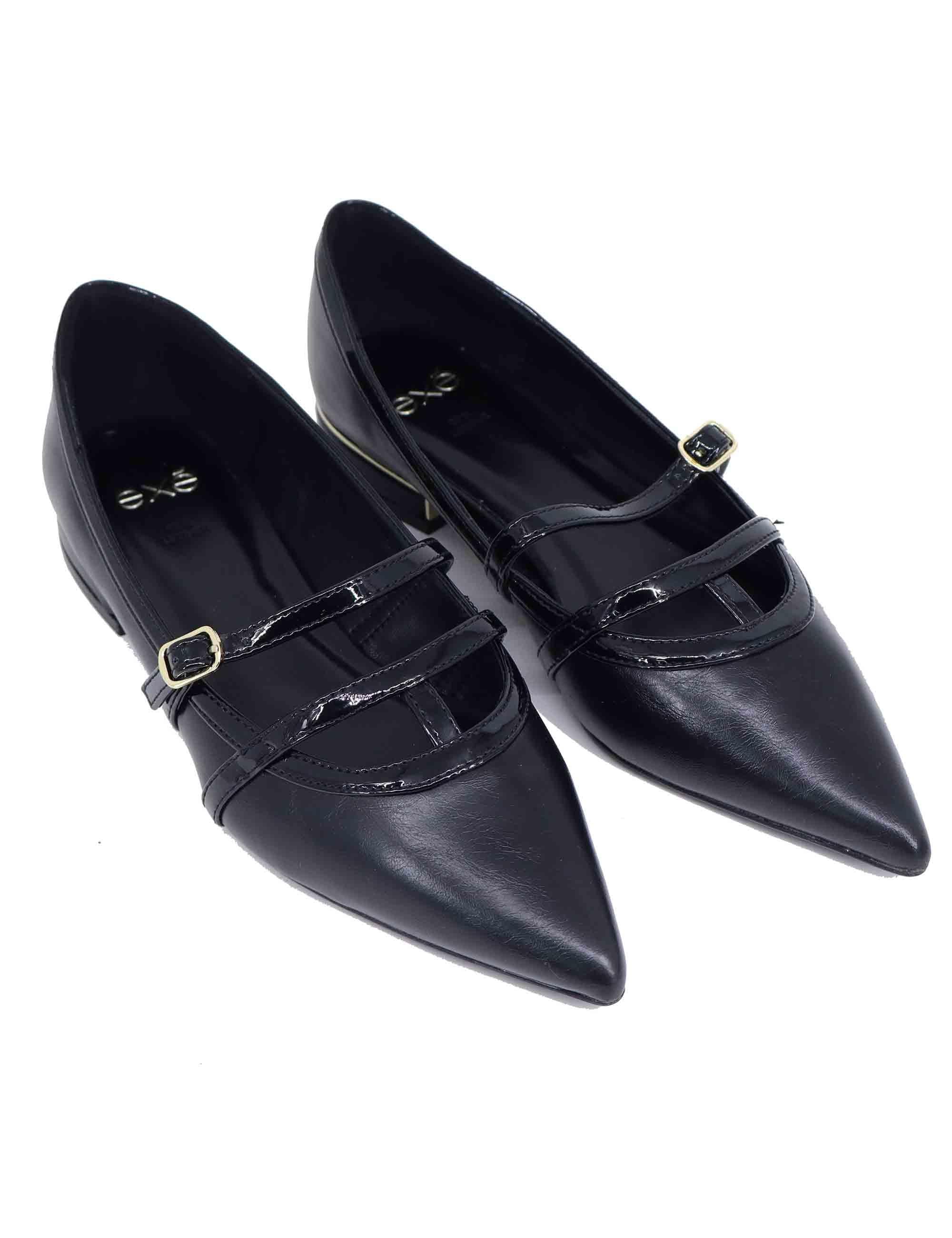 Ballerine donna in eco pelle nera con punta a punta T170008117F7 001 Exe 