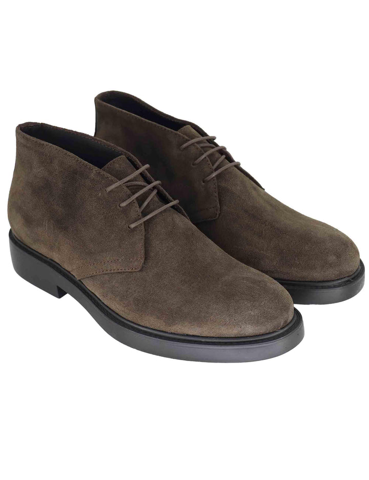 Stivaletti uomo in camoscio marrone con suola in gomma SPDU8070 014 Spatarella 