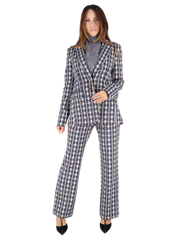 Giacche donna Geometric Jacquard in tessuto grigio a fantasia JD647860168 A2170 Maliparmi 