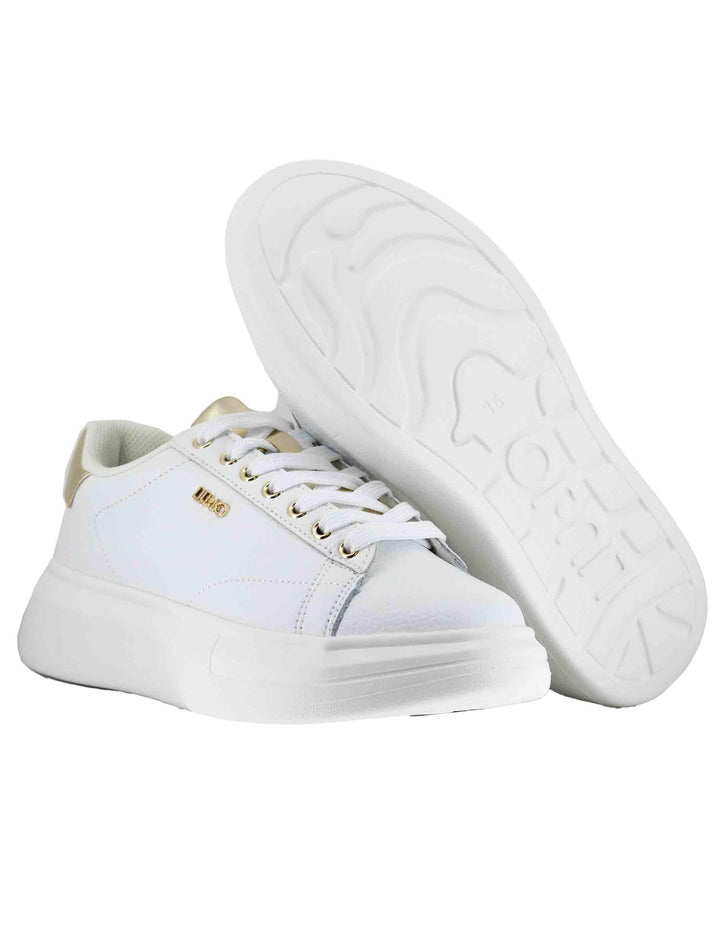 Sneakers donna Babol 01 in pelle bianca e oro con suola alta 5 cm BF5059PX748S1052 WHITE/L. GOLD Liu-Jo 