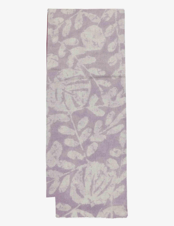 Sciarpe donna in lana panna con stampe floreali 61260024 0004 Pyaar 