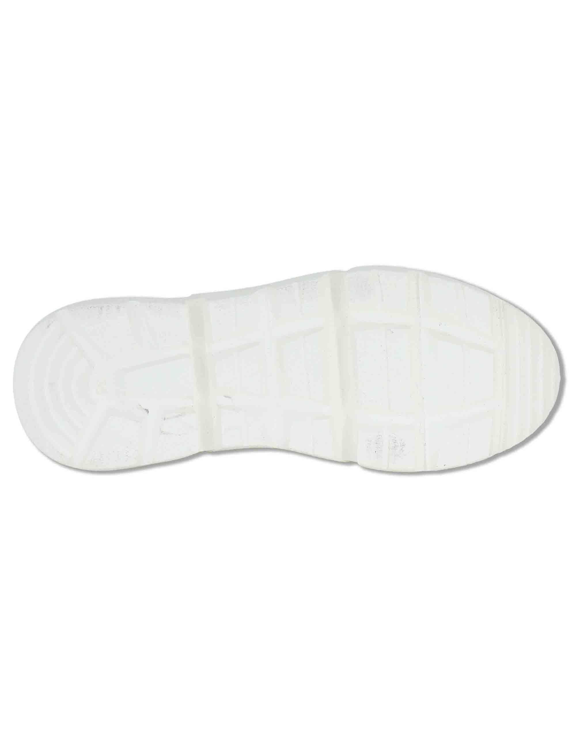 Sneakers donna in pelle platino con glitter e suola alta SP60167 022 Spatarella 