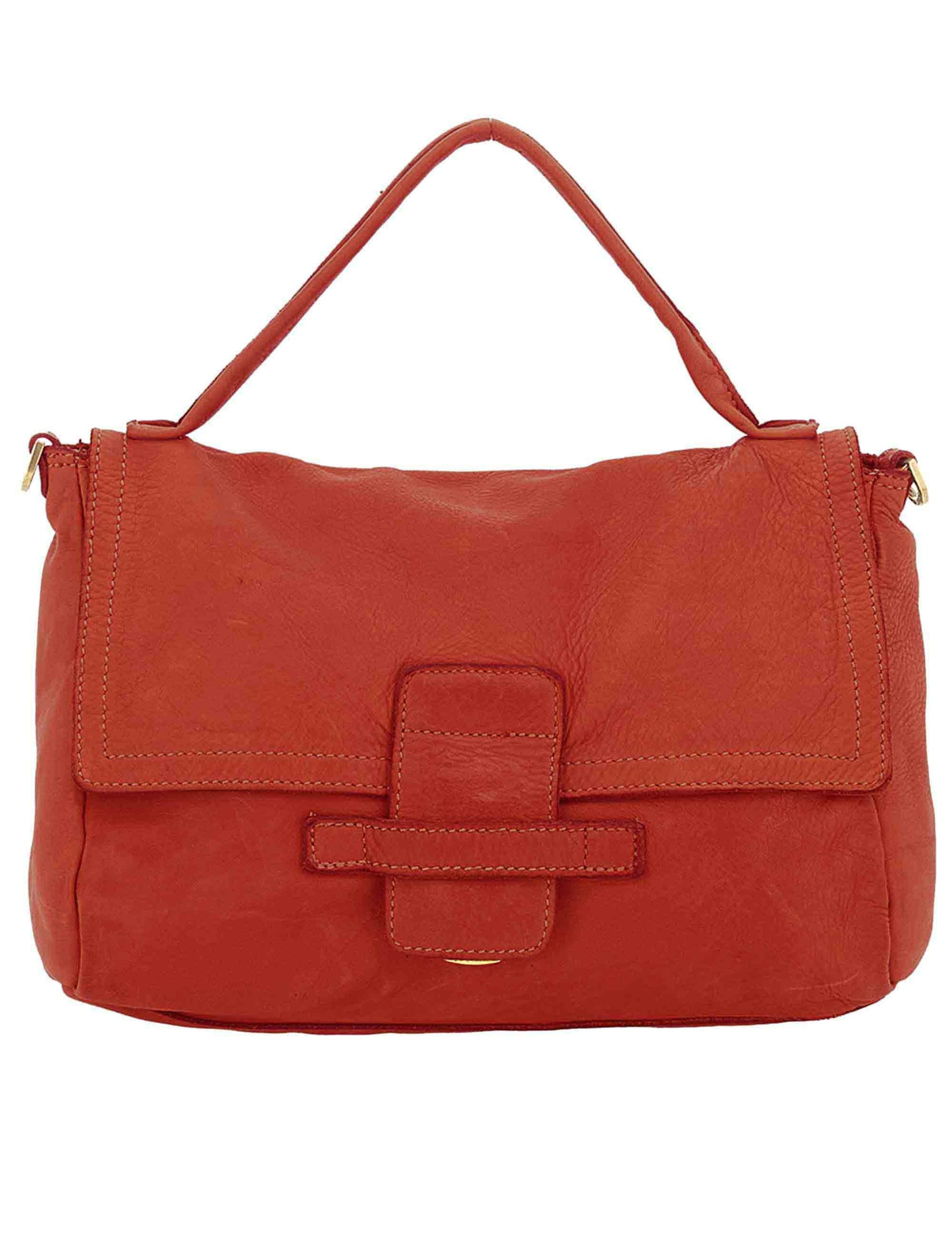 Borse donna in pelle rosso con manico a spalla e doppia tracolla L012840ND X0093 C4032 Caterina Lucchi 