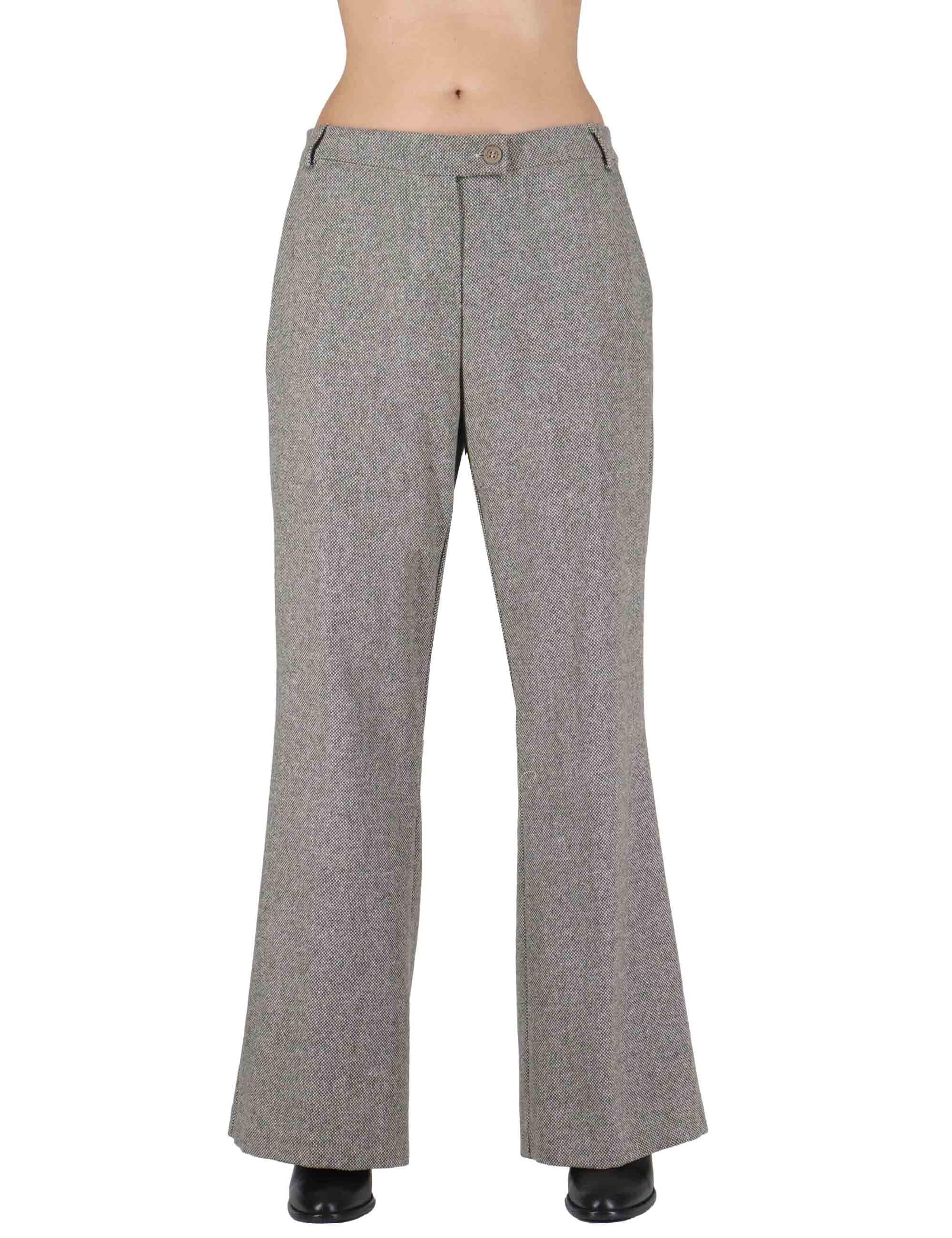 Pantaloni donna in misto lana grigia taglio maschile JABPN0025-F1417 7020 Justmine 