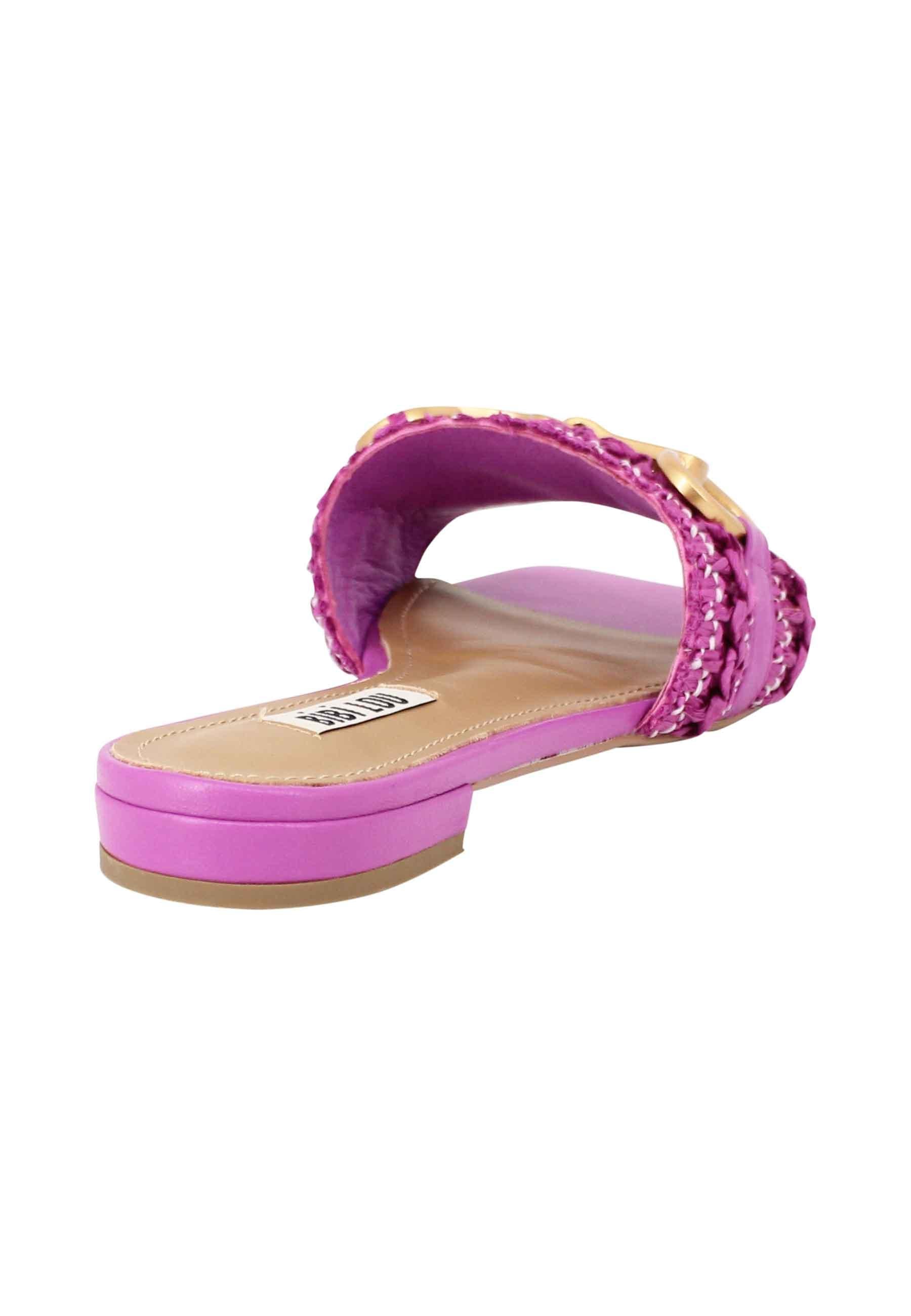 Sandali donna Edna in pelle viola con morsetto e tacco basso 544Z69VK 037 Bibi Lou 