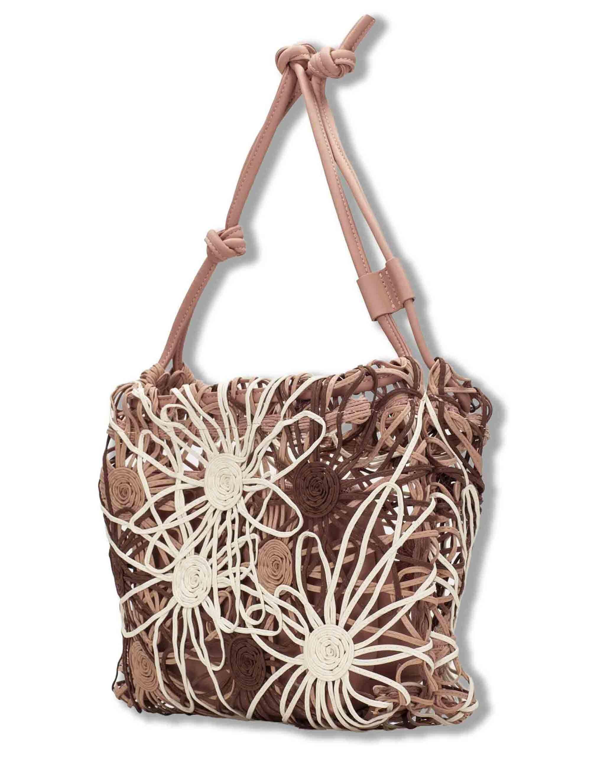 Borse donna con coulisse morbida tessuto tecnico beige con tasca interna BV264729 NATURALES Hispanitas 