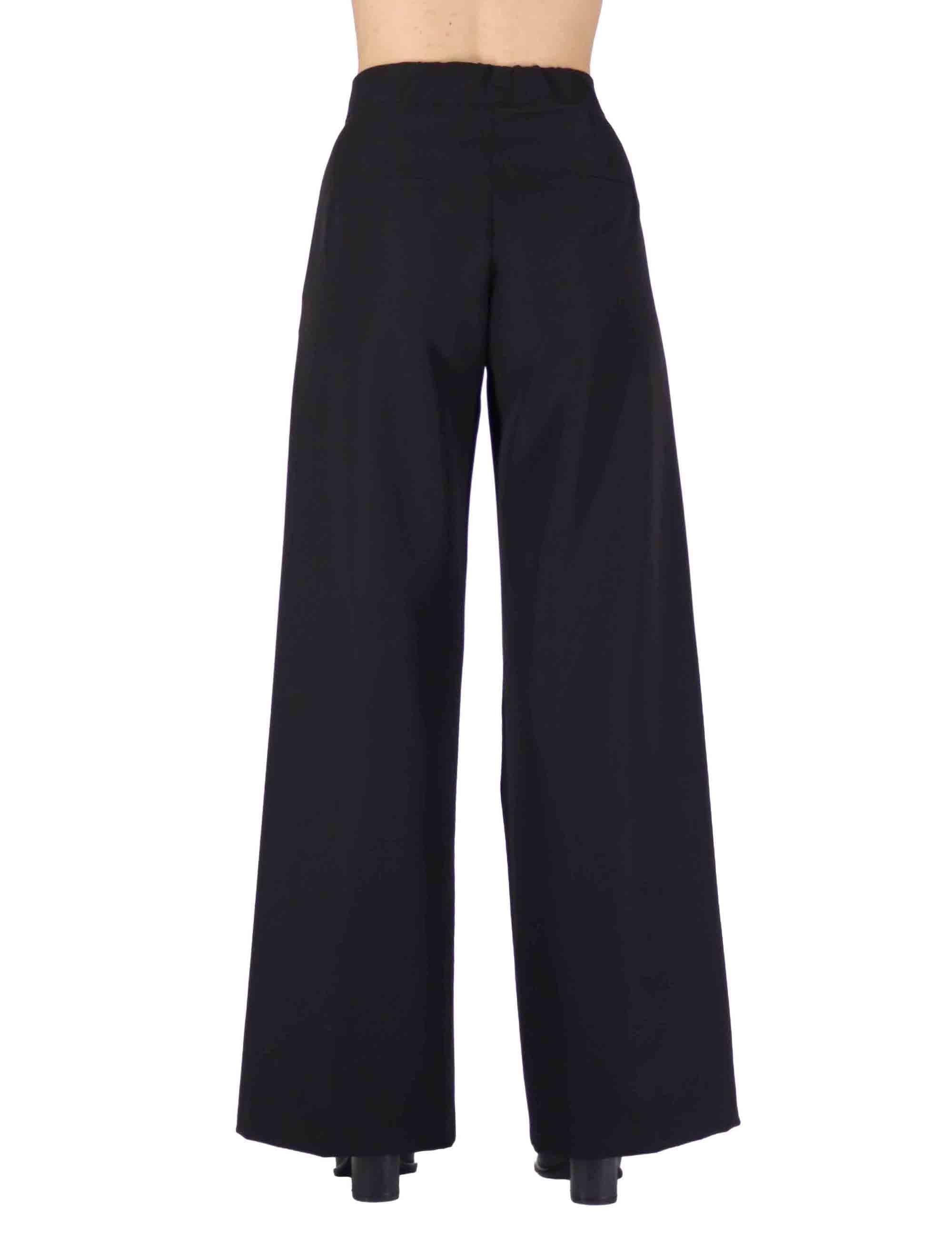 Pantaloni donna in viscosa naturale nera con pinces e gamba comoda OABPN0025-0509 9999 Justmine 
