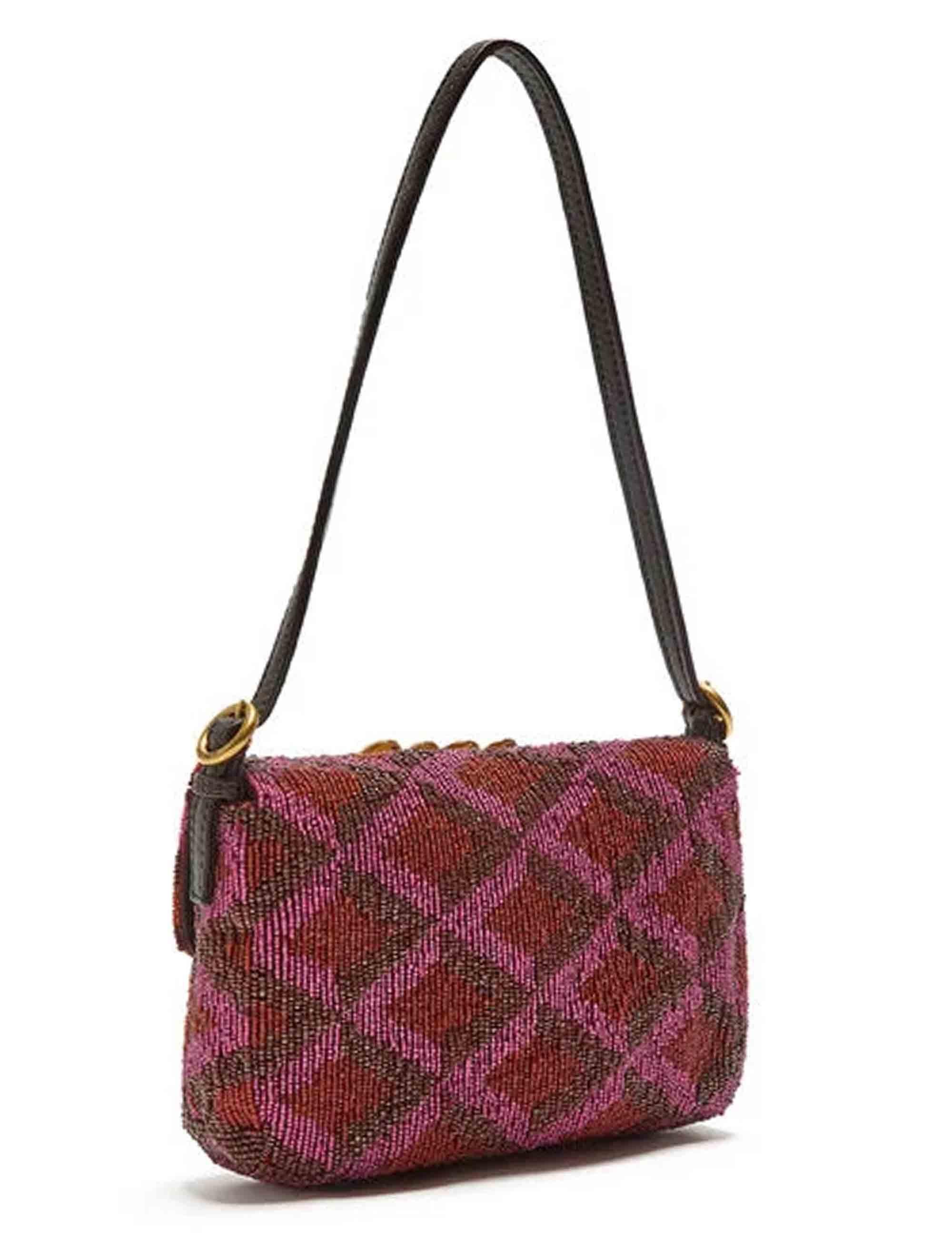 Borse donna Diamond of Light in perline bordeaux con gioiello BF001191243 30G99 Maliparmi 