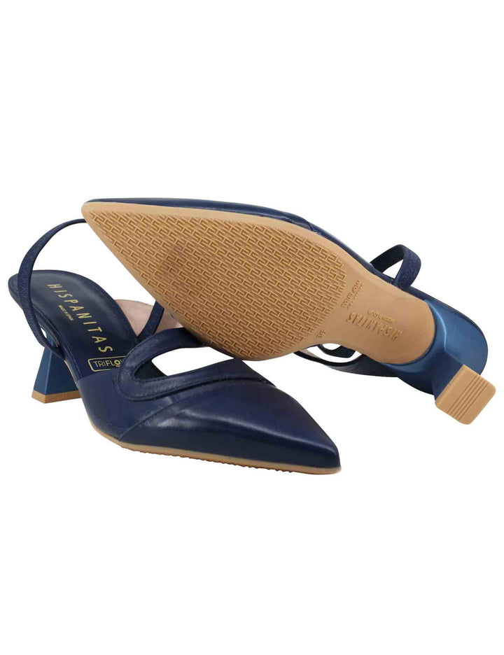 Decollete slingback donna in pelle blu con elastico posteriore HV243397 C017 Hispanitas 