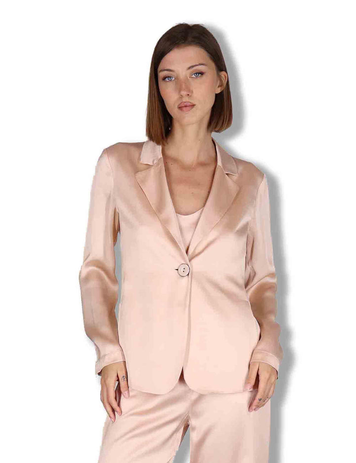 Giacche donna Shiny in cady rosa monopetto JD648250631 32001 Maliparmi 