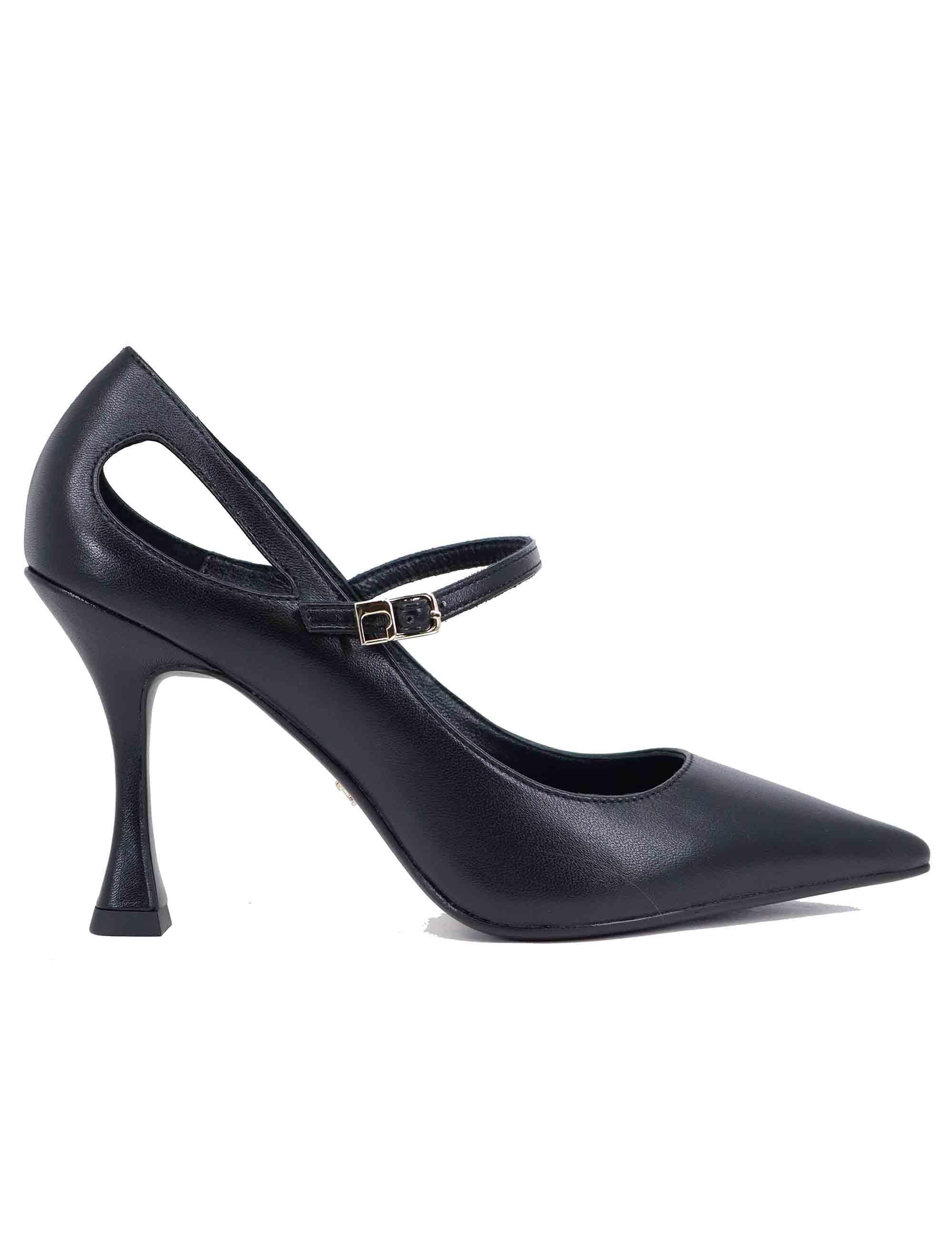 Decollete donna Salones in pelle nera tacco alto 207Z13BK 03 Lola Cruz 