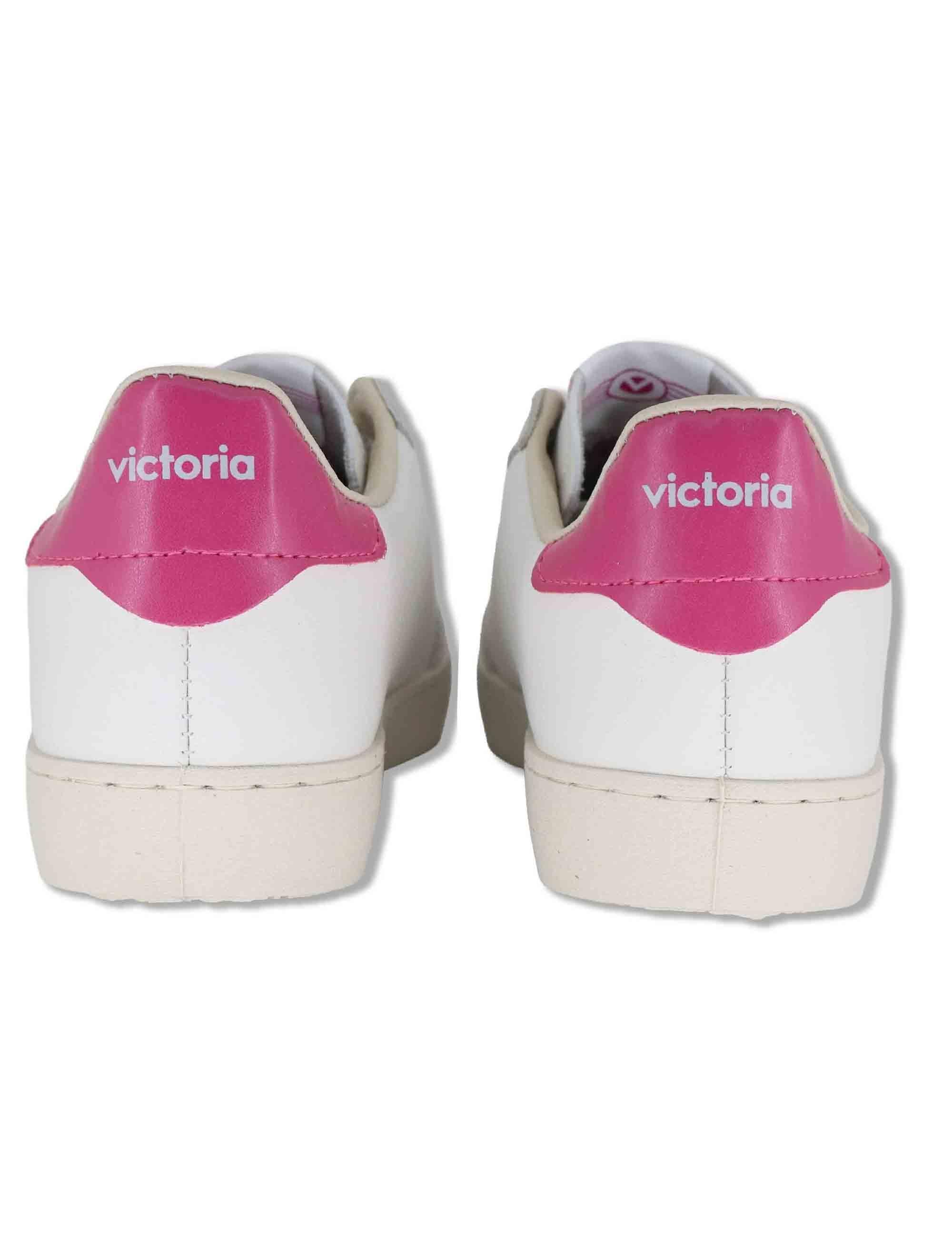 Sneakers donna Berlin in pelle bianca e fuxia 1126184 43_Fucsia Victoria 
