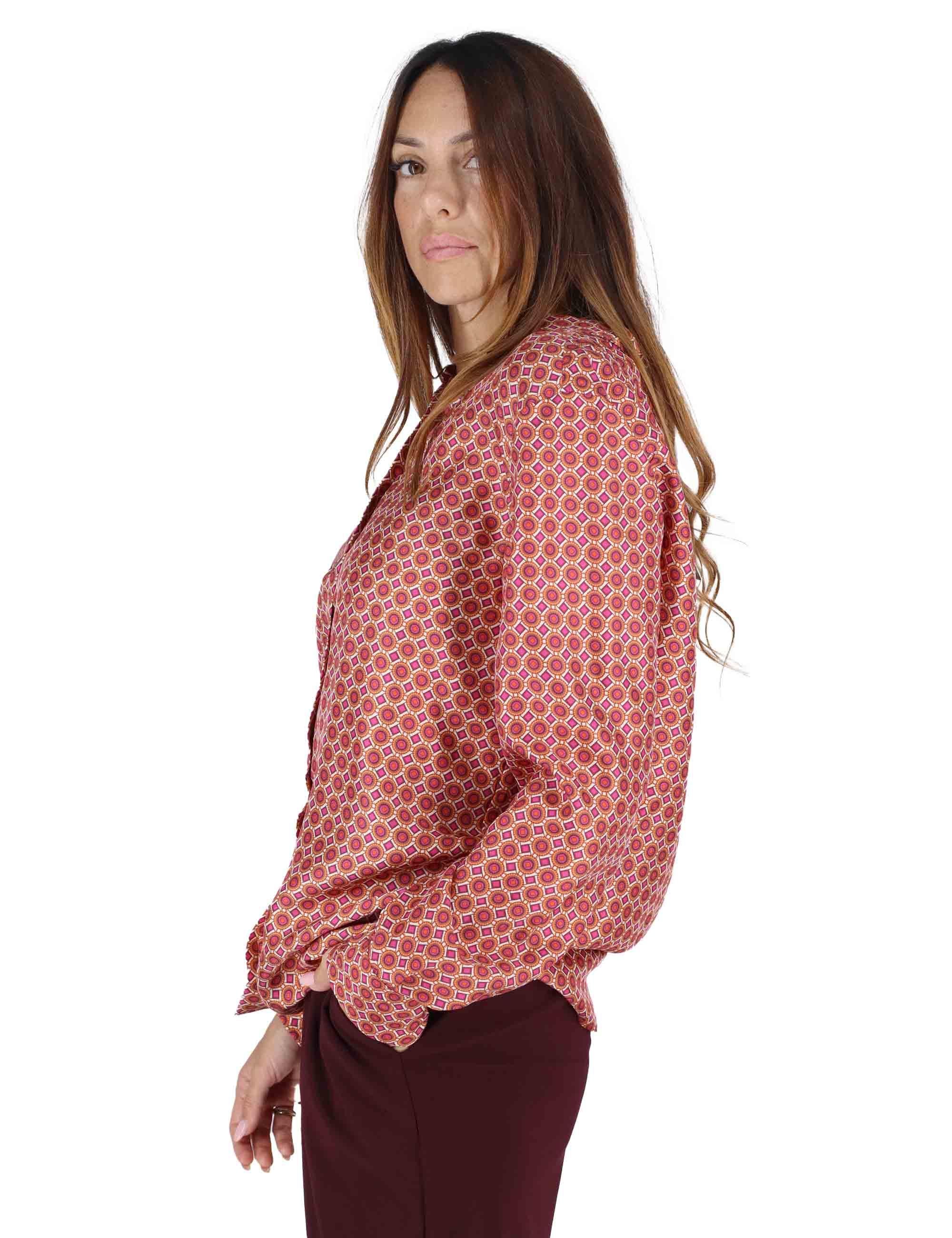 Camicie donna Collection Print in pura seta rossa a fantasia JM214431031 B3028 Maliparmi 