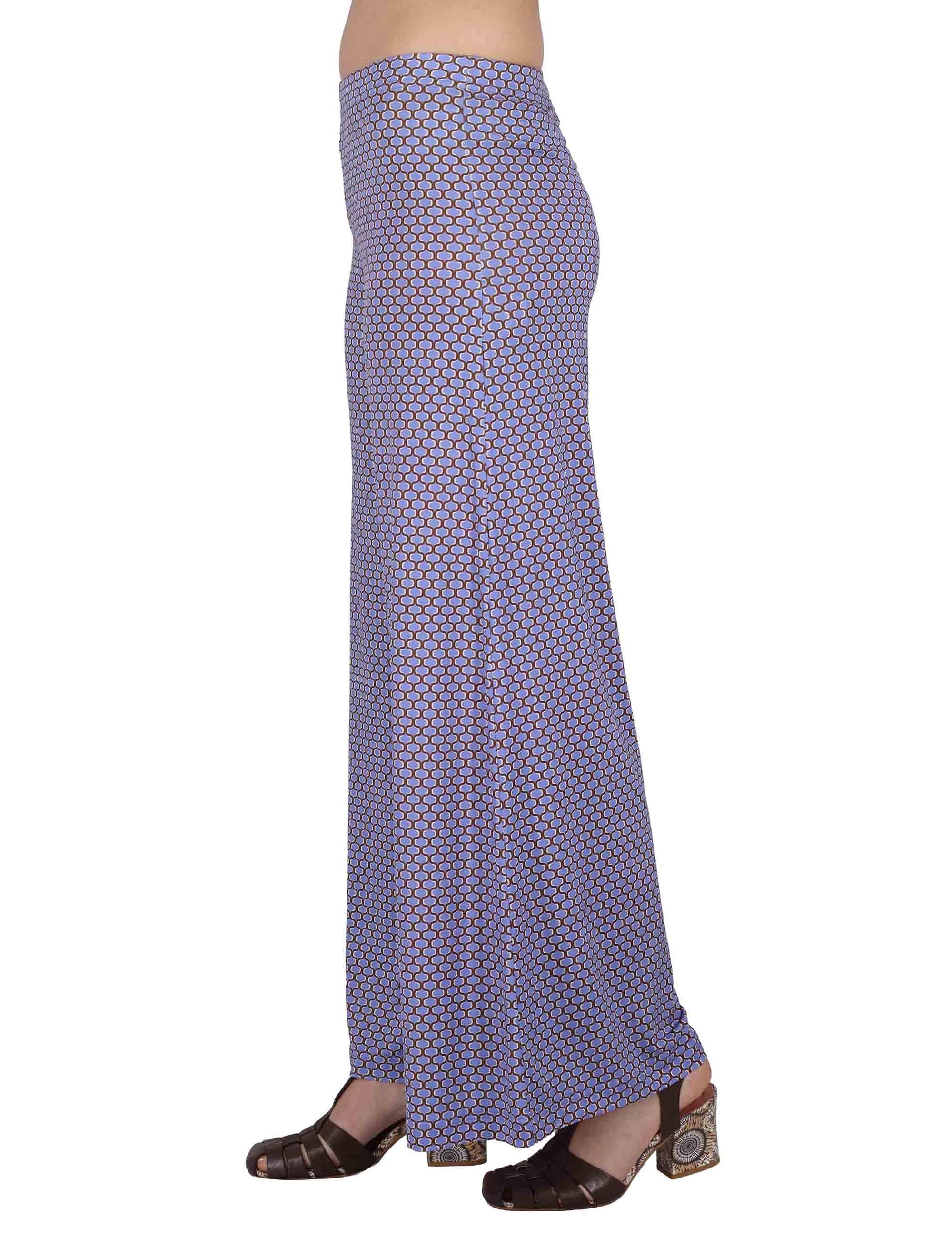 Pantaloni donna Palazzo Trousers in jersey stretch lilla a fantasia JFAPN0001-E2771-1267 6090 Justmine 
