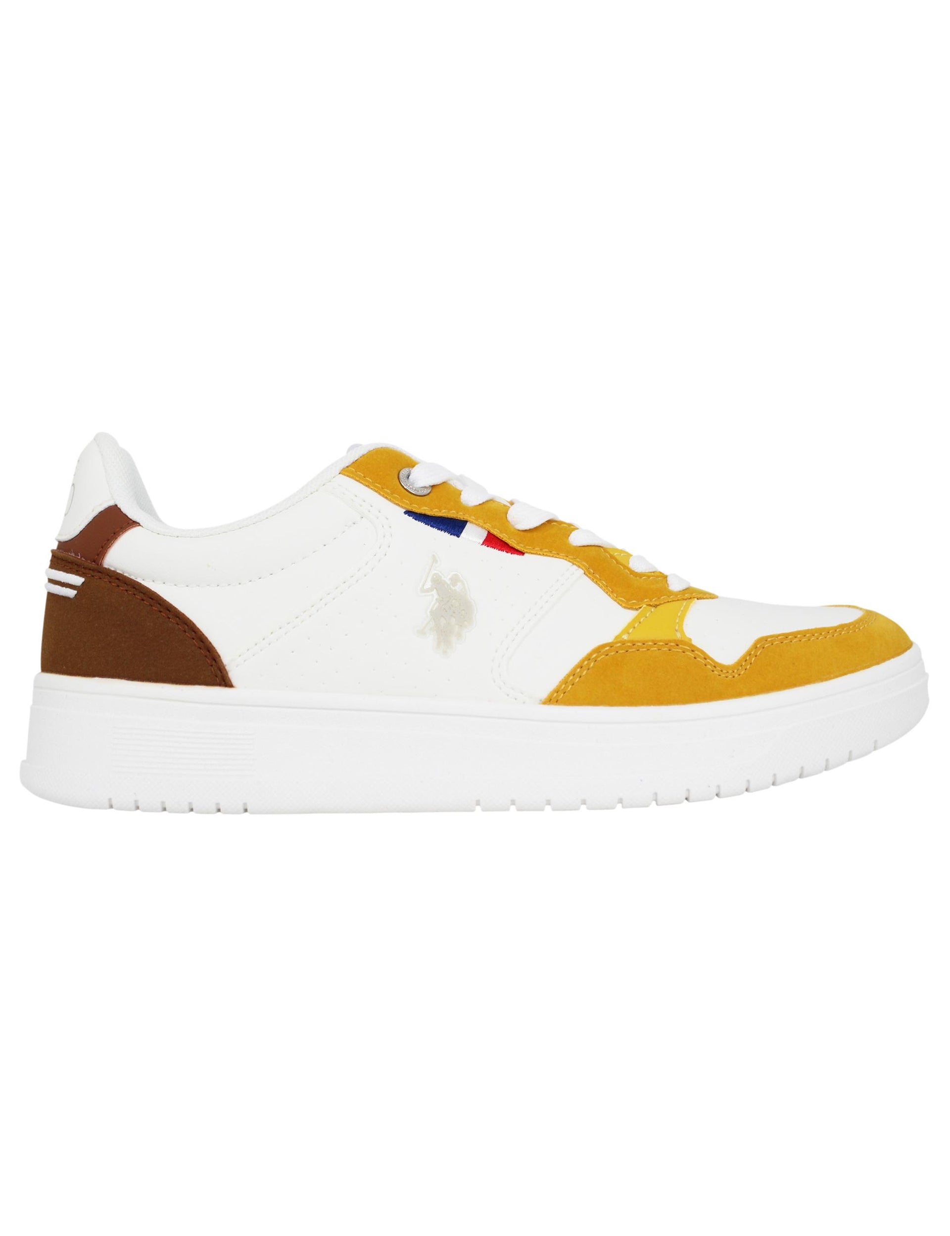 Sneakers uomo in eco pelle vintage bianco e giallo KOSMO001C WHI-YEL04 U.S. Polo Assn. 