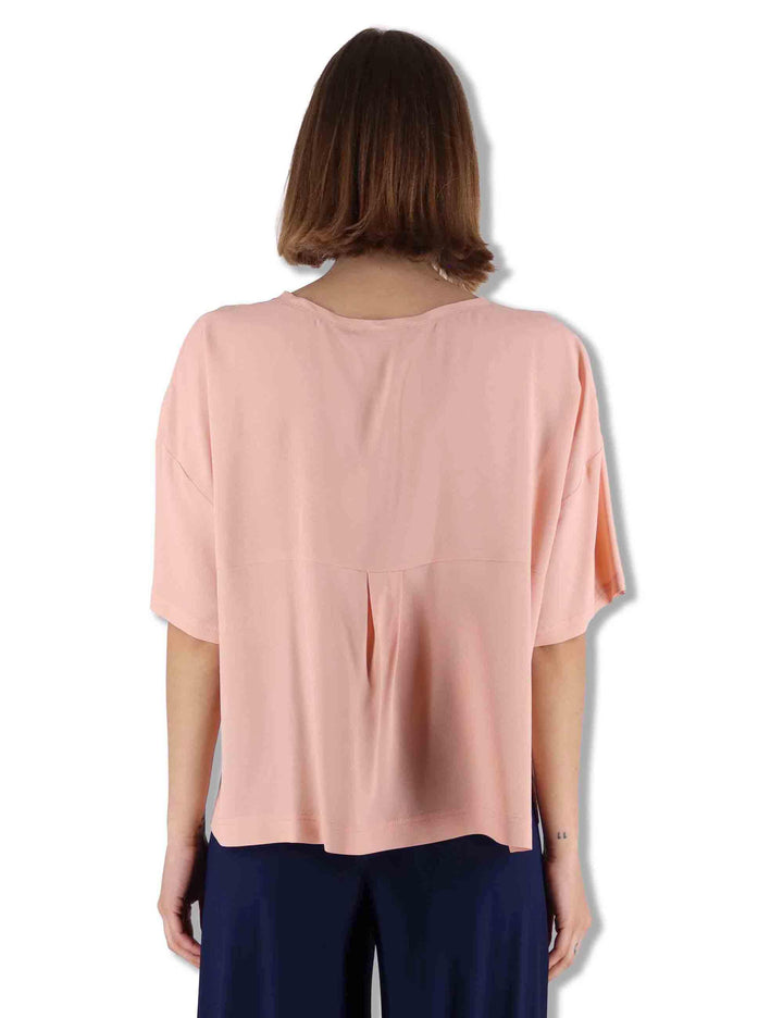 Camicie donna Fluid Crepe in misto seta rosa maniche a 3/4 JM440050672 32001 Maliparmi 