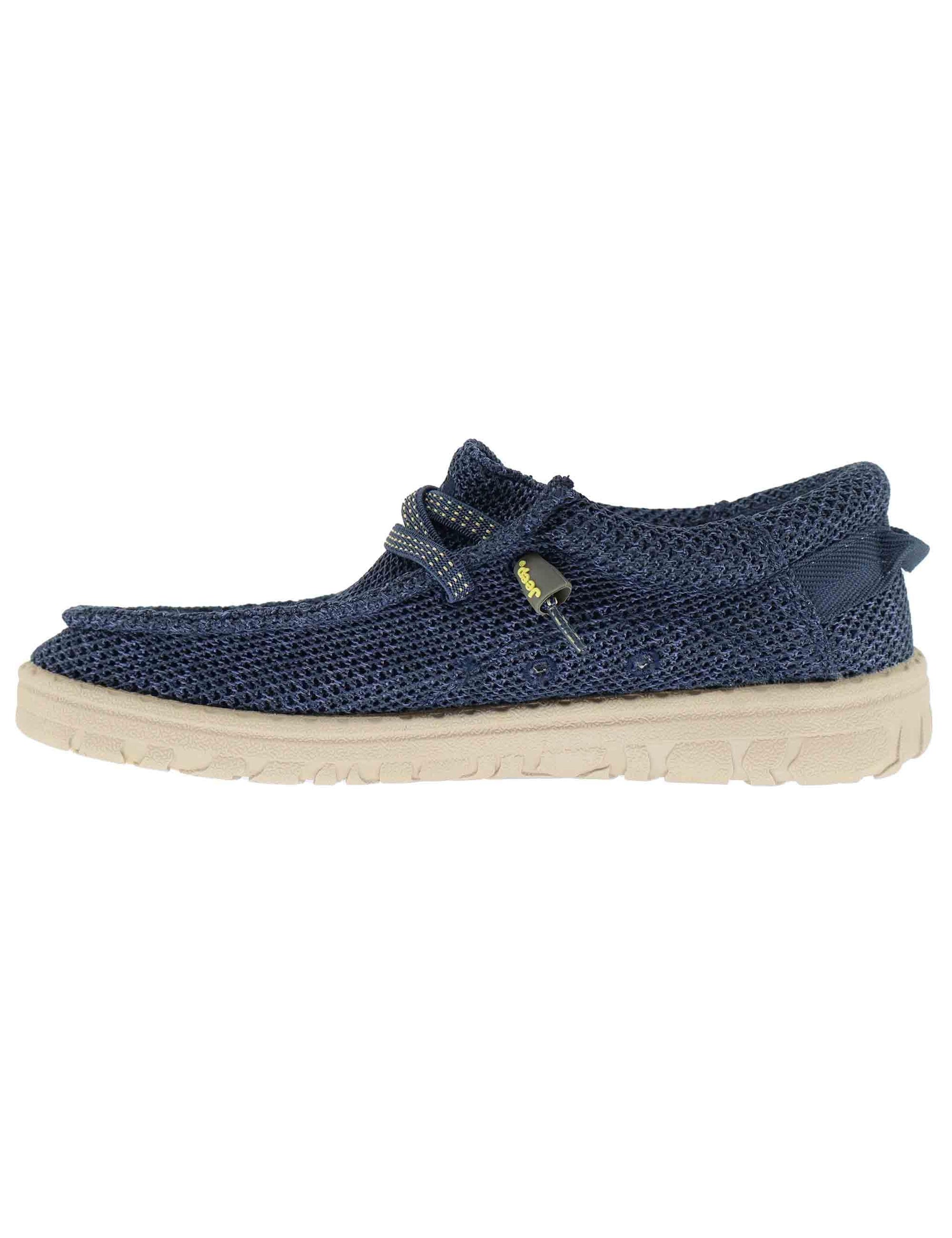 Stringate uomo in tessuto blu con suola in gomma JM51030A 016 Jeep 