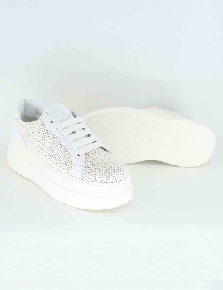 Sneakers donna in pelle intrecciata bianca ARIAG 50A Gio + 