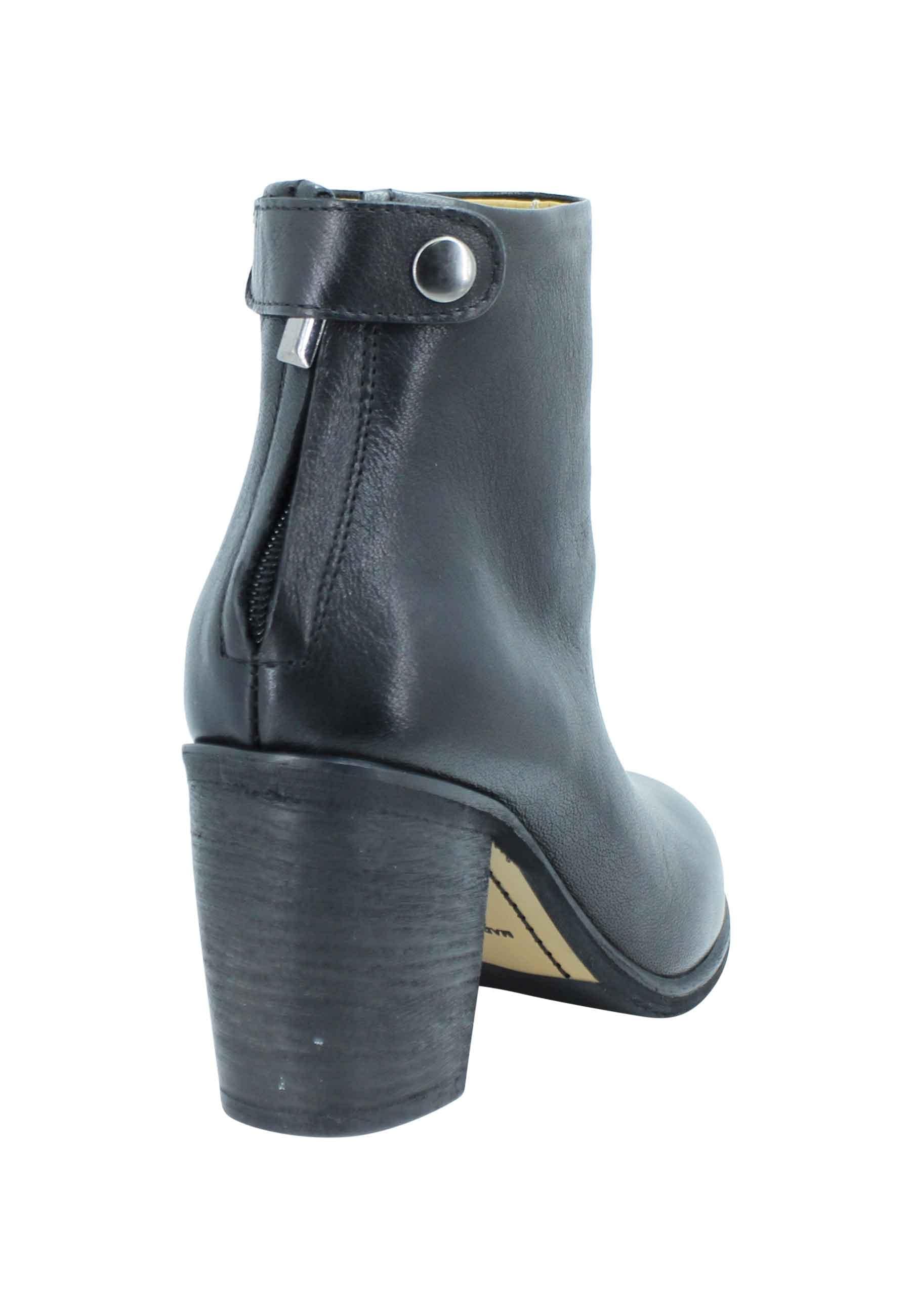 Stivaletti donna in pelle nera tacco alto con zip posteriore JADE03 001 Zoe 