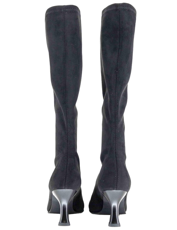 Stivali donna in tessuto elasticizzato nero con tacco alto e punta a punta 78041-AE 05 Miss Elastic 
