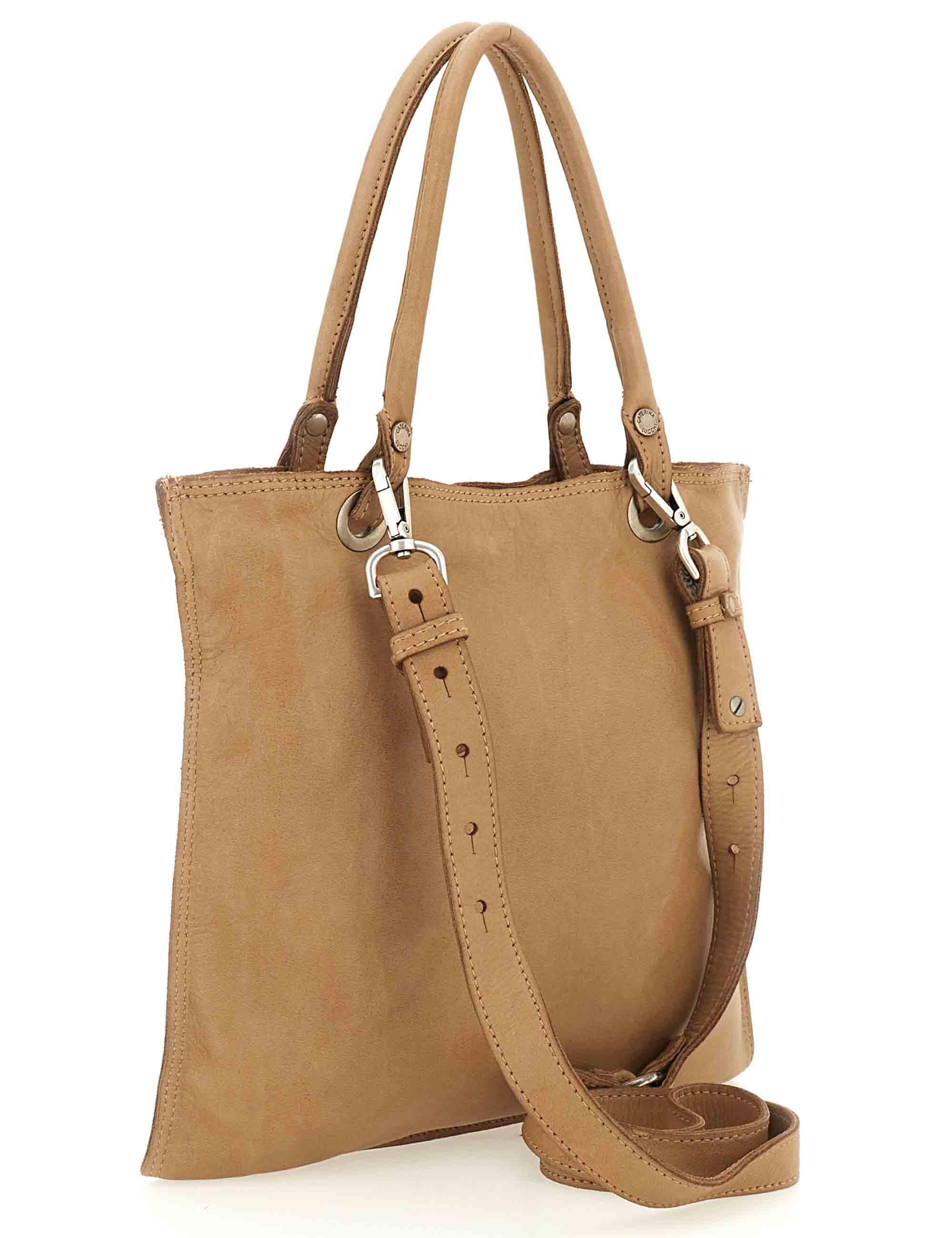 Borse donna in pelle cuoio laserta con manico e tracolla L013230ND X3026 C1013 Caterina Lucchi 