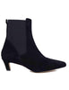 Susan women's ankle boots in black suede with low heel