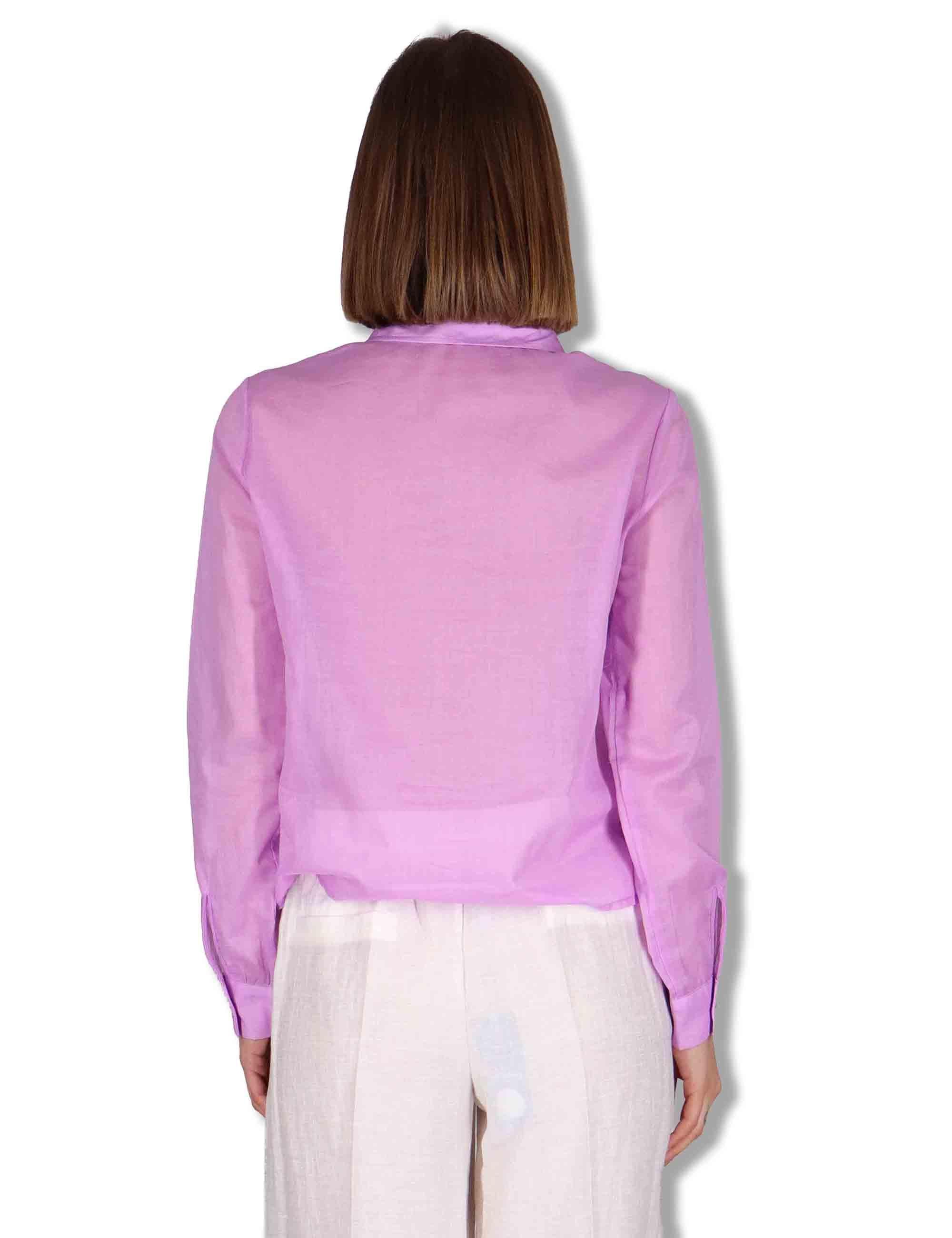 Camicie donna in puro cotone lilla con tasconi e maniche lunghe JABCM0001-F1493-1230 3110 Justmine 