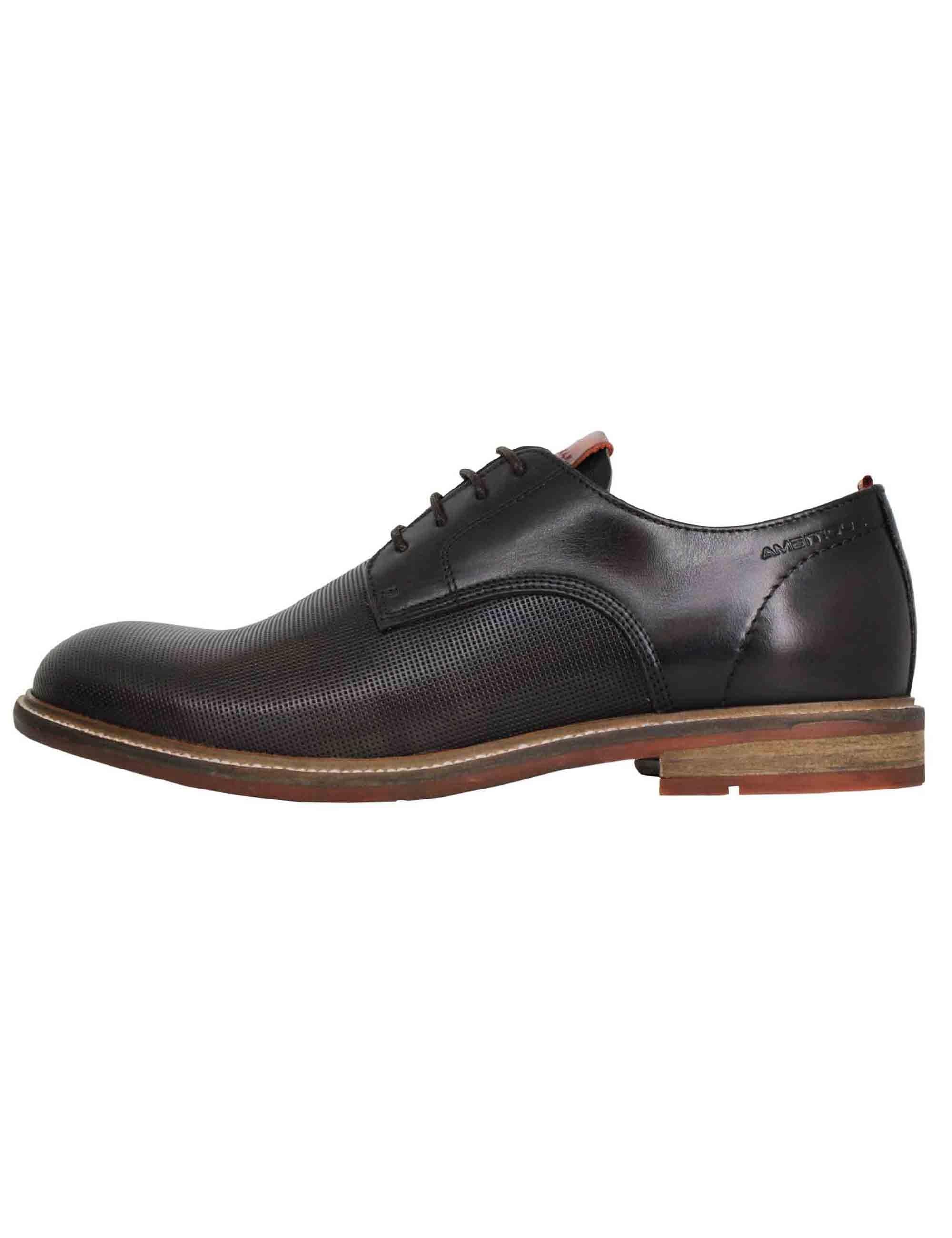 Stringate uomo Caye in pelle marrone con suola in gomma 11465A 5913 Ambitious 