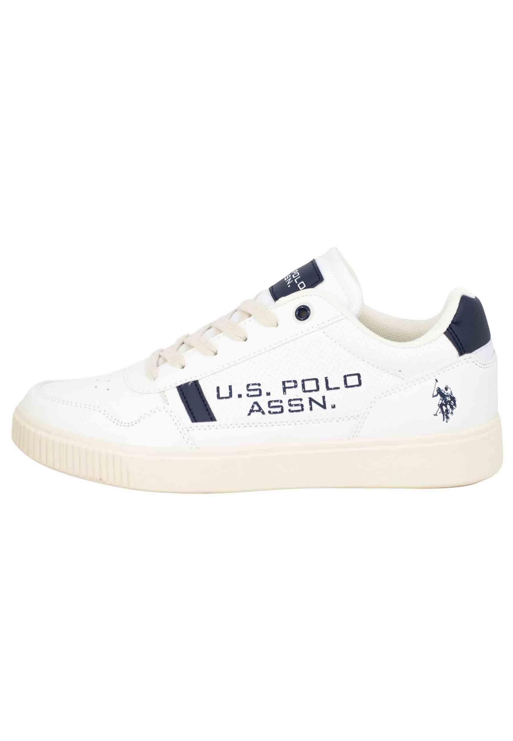 Sneakers uomo in eco pelle e tessuto bianco TYMES004 WHI-DBL09 U.S. Polo Assn. 
