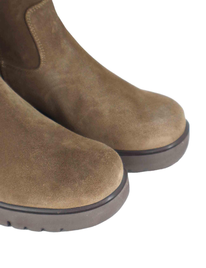 Stivaletti donna in camoscio taupe con suola in gomma JAVITO BS TAUPE Unisa 