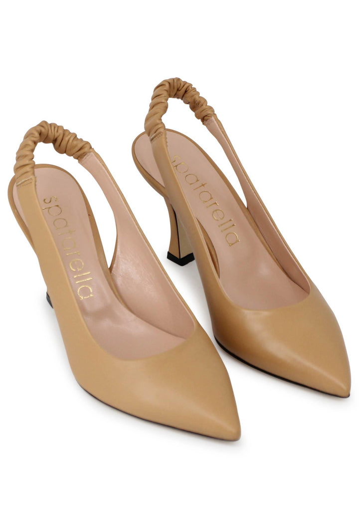 Decollete slingback donna in pelle nude con tacco alto SP1604 300 Spatarella 