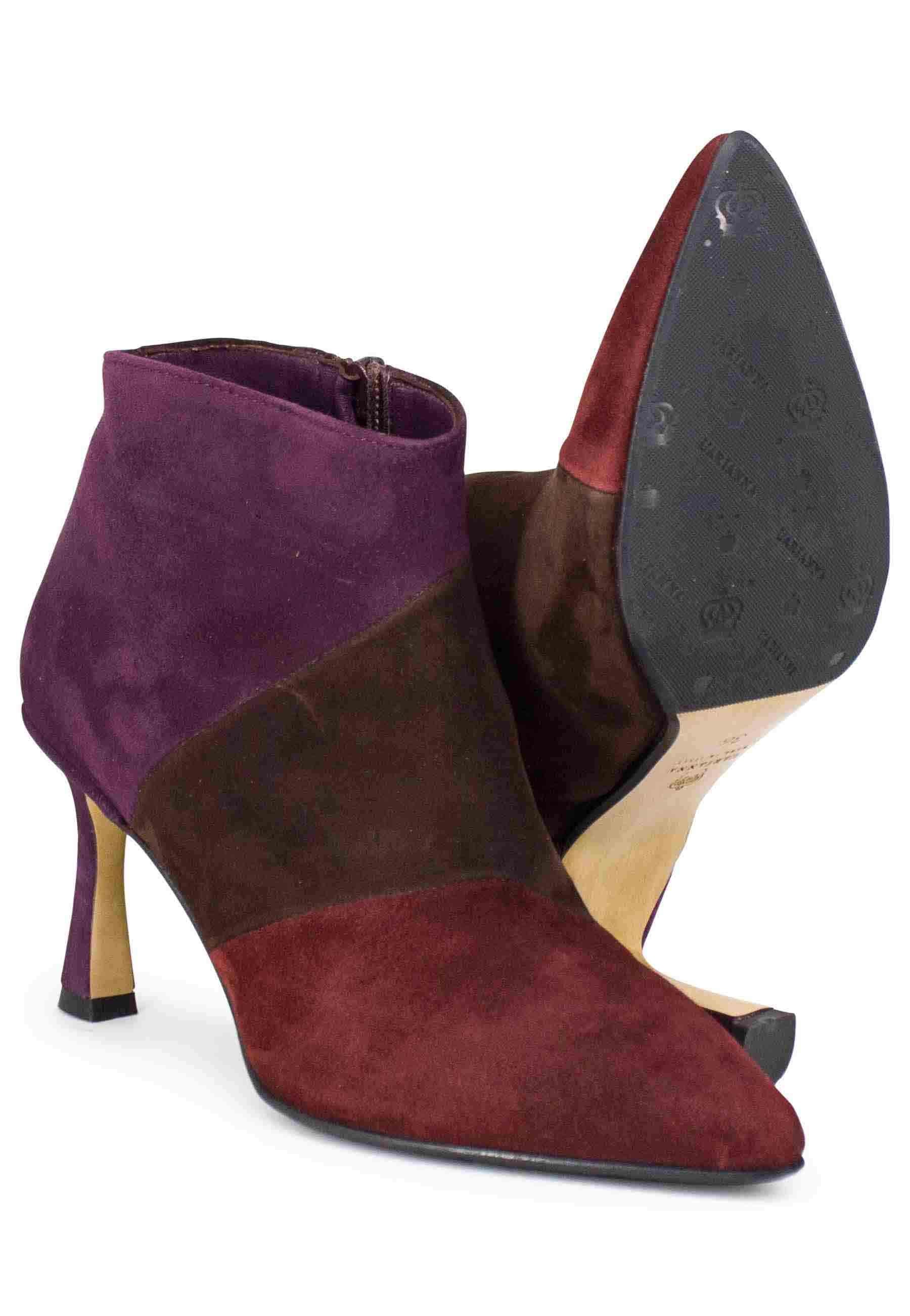 Stivaletti donna in camoscio marrone con tacco alto TR1672/RT 6 L'Arianna 