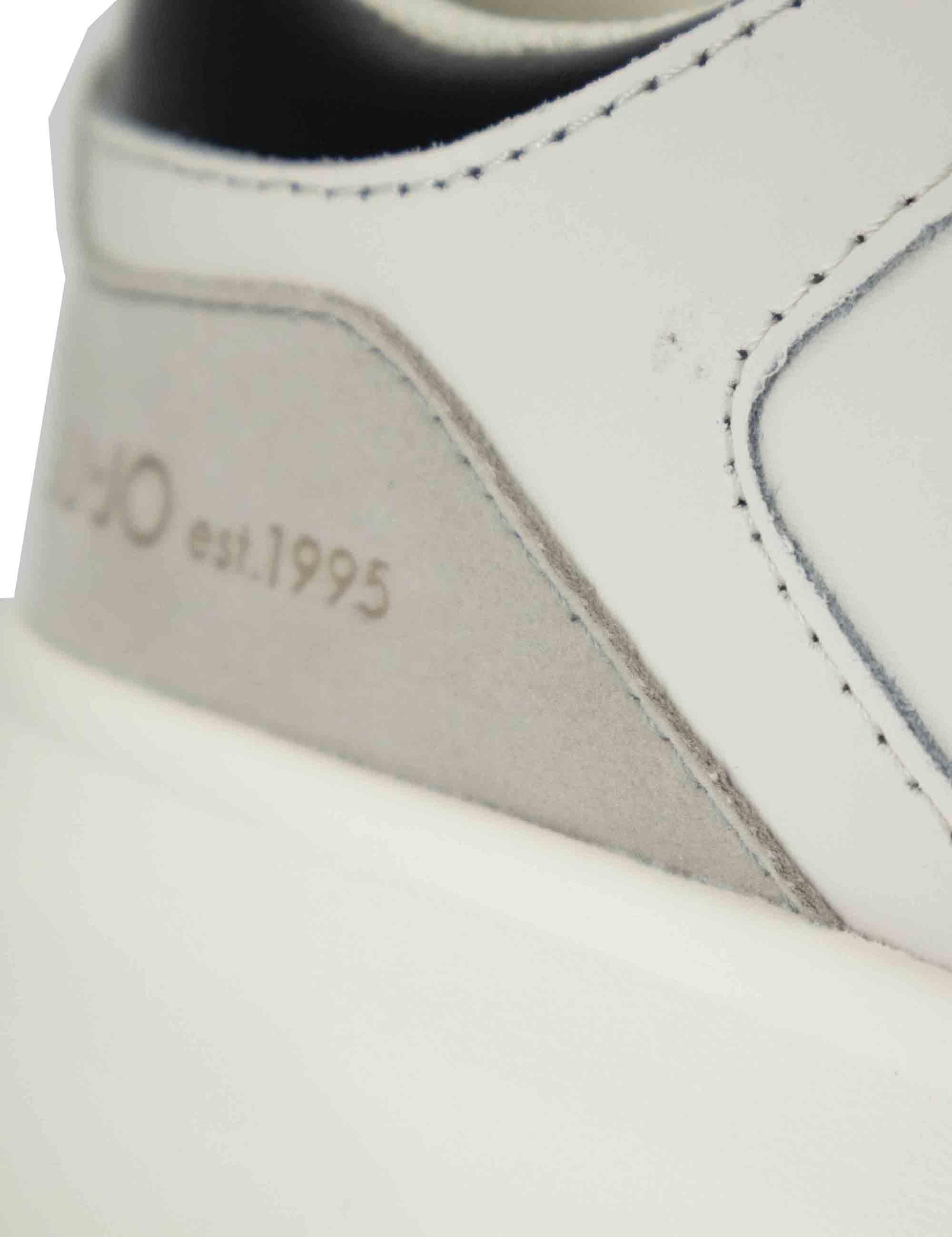 Sneakers uomo Big 5 in pelle off white con suola alta 5,5 cm 7G5015P0304S1411 MILK/BLACK Liu-Jo 