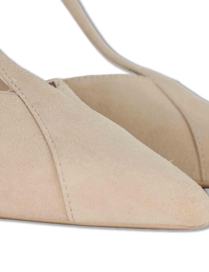 Decollete slingback donna in camoscio nude con tacco alto e cinturini regolabili LETON KS SKIN Unisa 