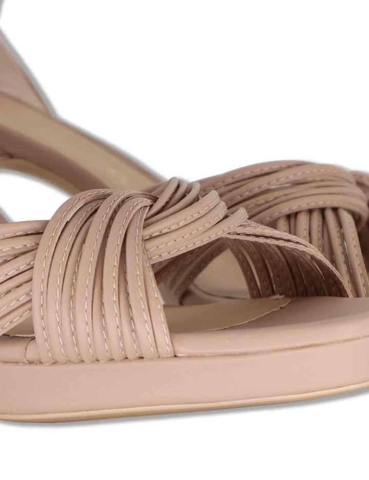 Sandali donna in pelle PRALINE con tacco alto e cinturino alla caviglia SELENA NTO PRALINE Unisa 
