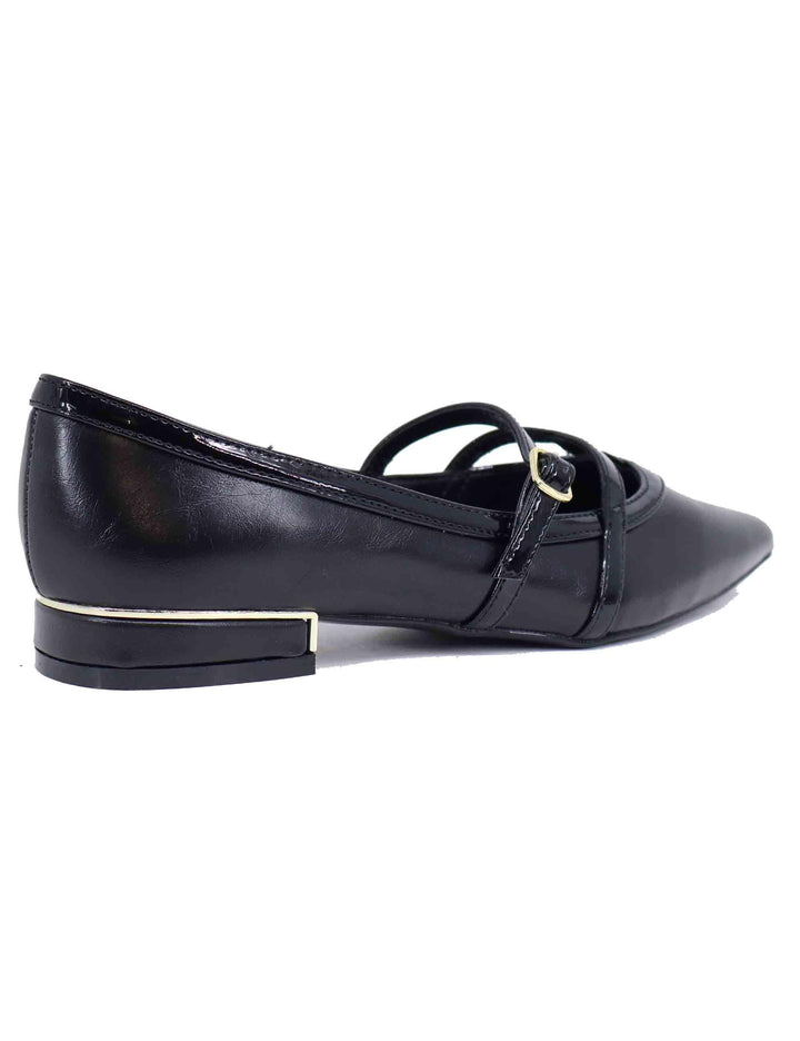 Ballerine donna in eco pelle nera con punta a punta T170008117F7 001 Exe 